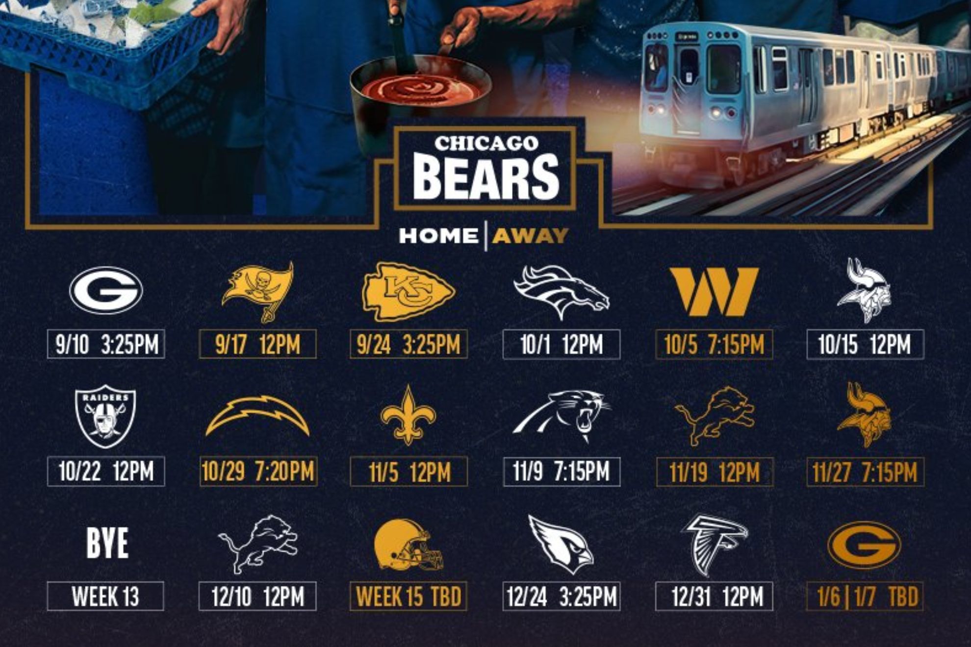 chicago bears new schedule