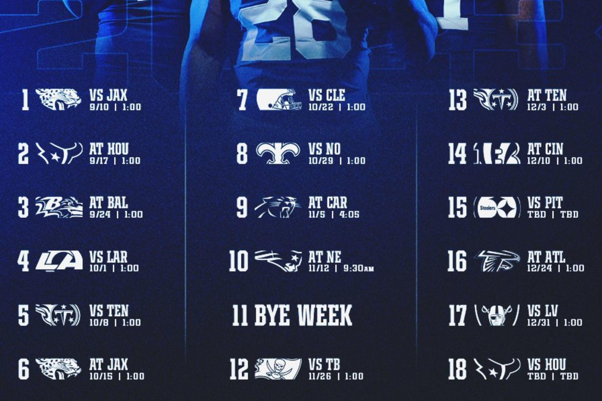 colts schedule today