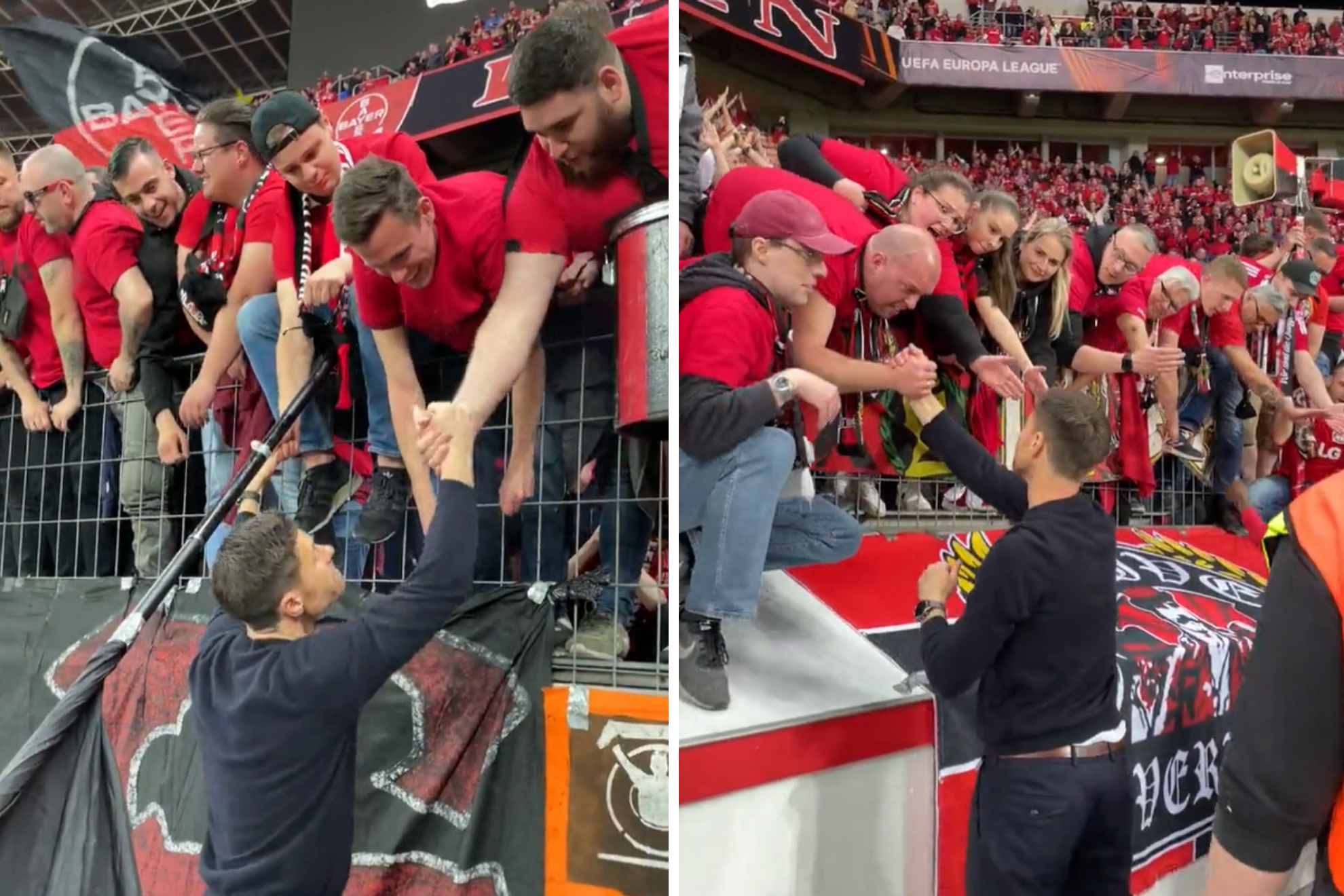 La comunión de Xabi Alonso con la afición del Bayer Leverkusen