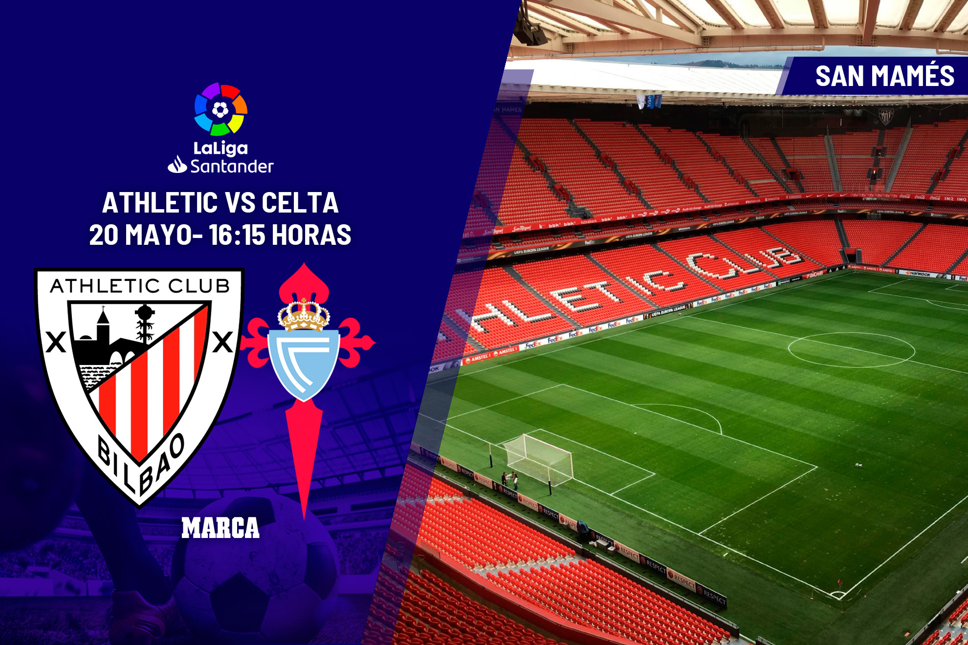 Athletic Club - Celta: horario y dónde ver en TV hoy el partido de la jornada 35 de Primera División