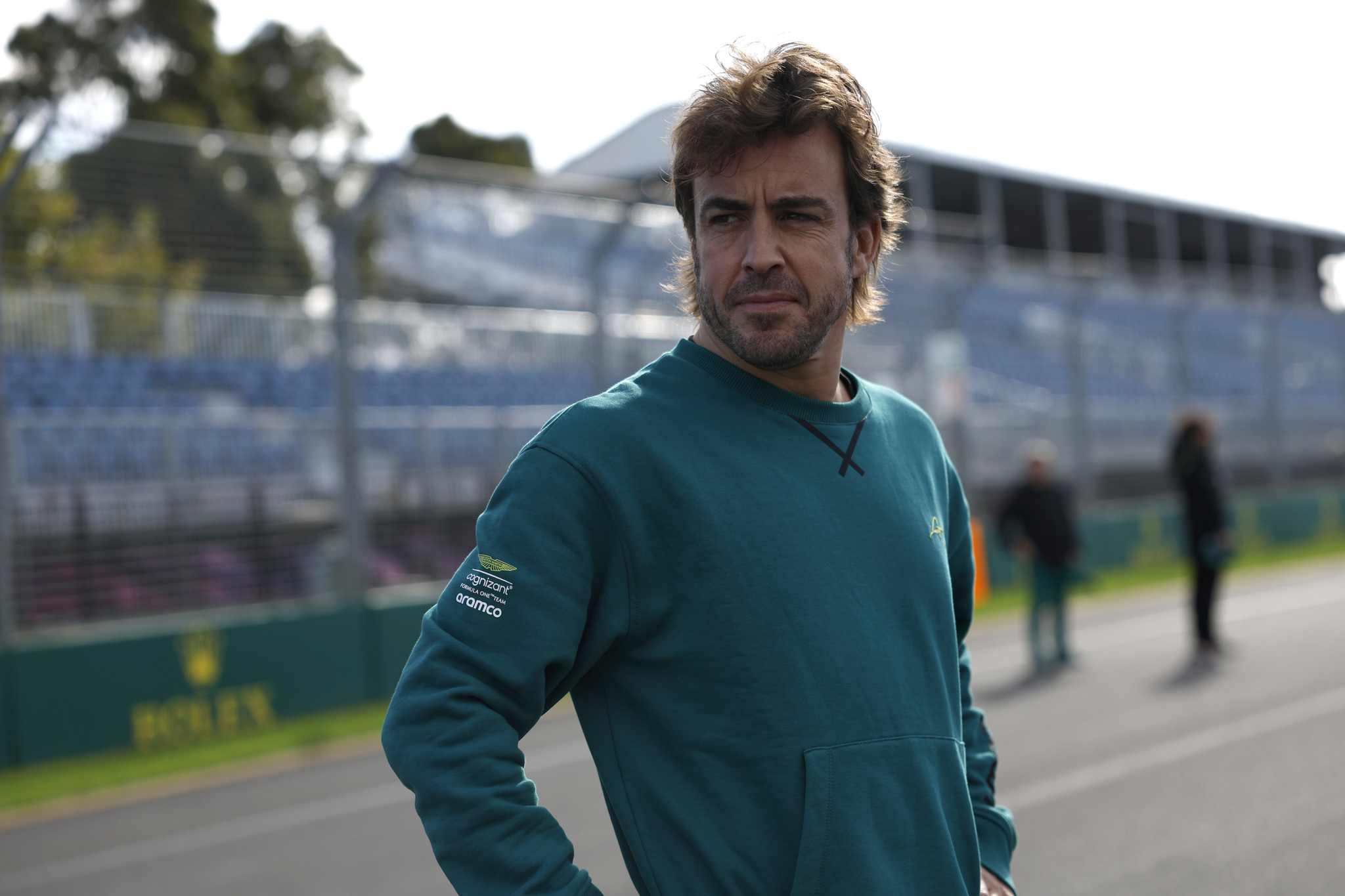 Fernando Alonso, en el paseo previo al Gran Premio de Australia.