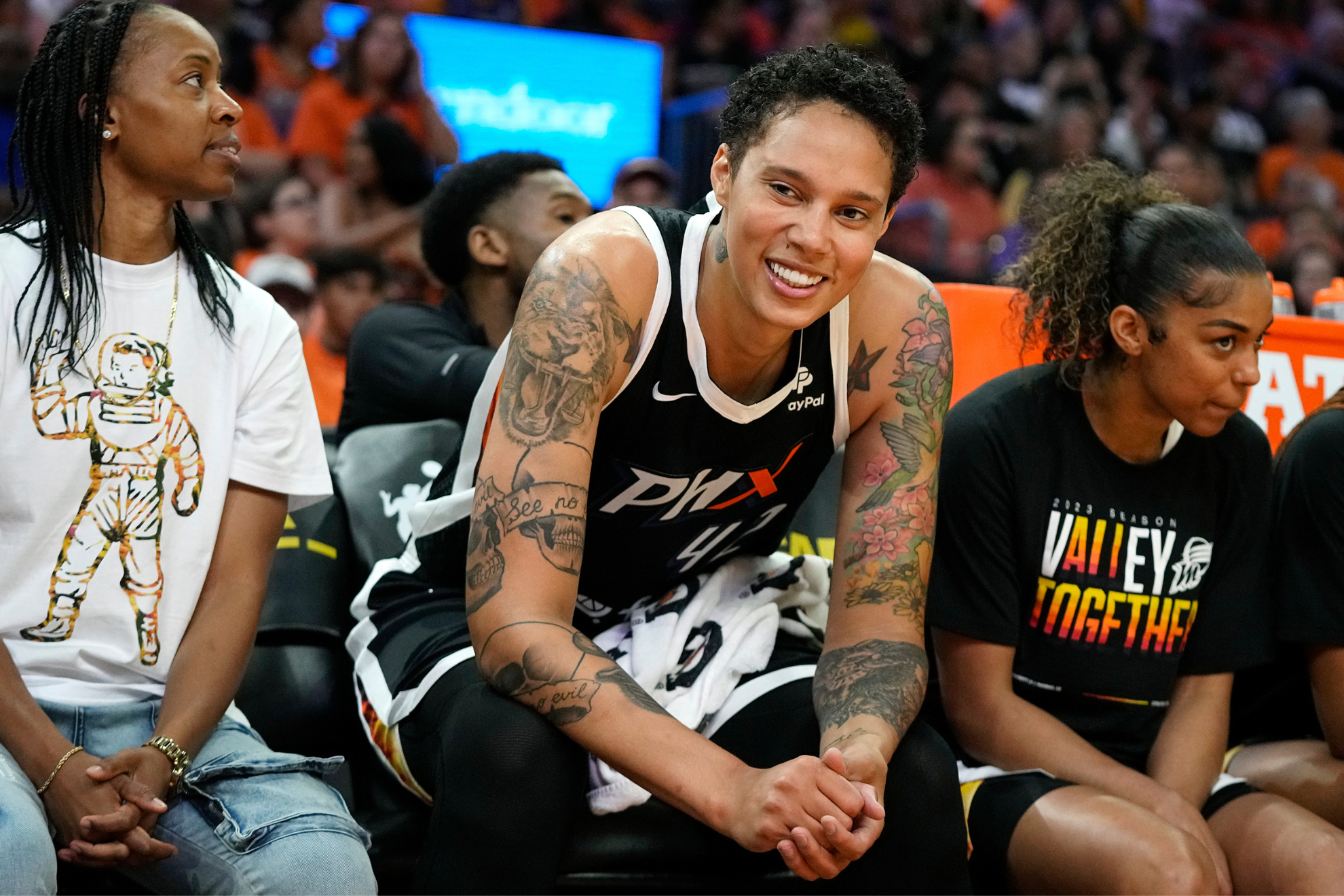 Brittney Griner had not played a WNBA game in Phoenix since the 2021 finals.
