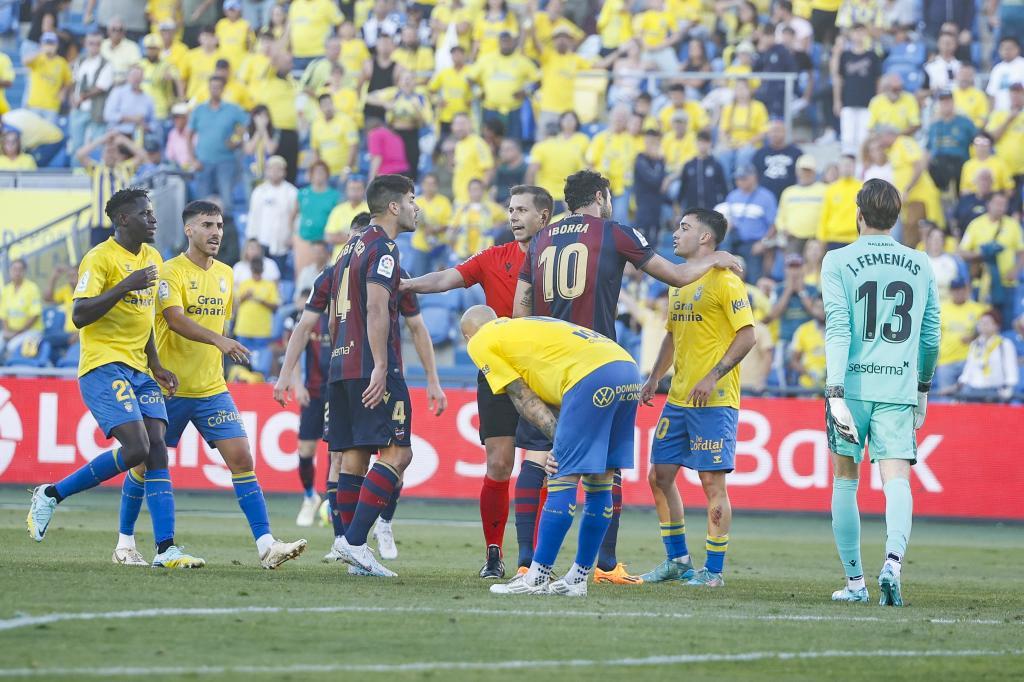 Imagen del duelo entre Las Palmas y Levante, resuelto con 0-0, el pasado mes en el Gran Canaria