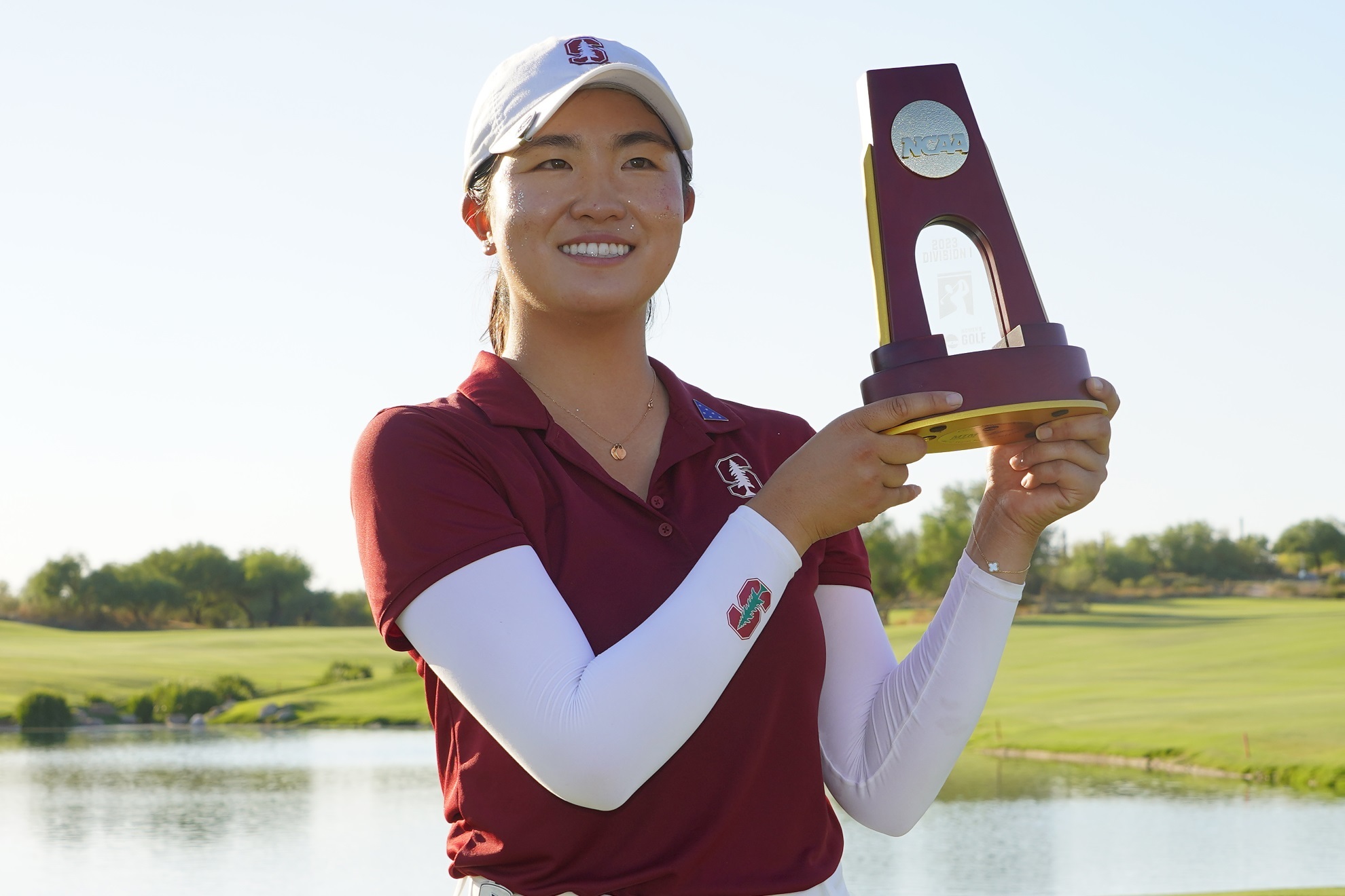 Rose Zhang Stanford NCAA Womens golf trophy final round college championship Grayhawk Club