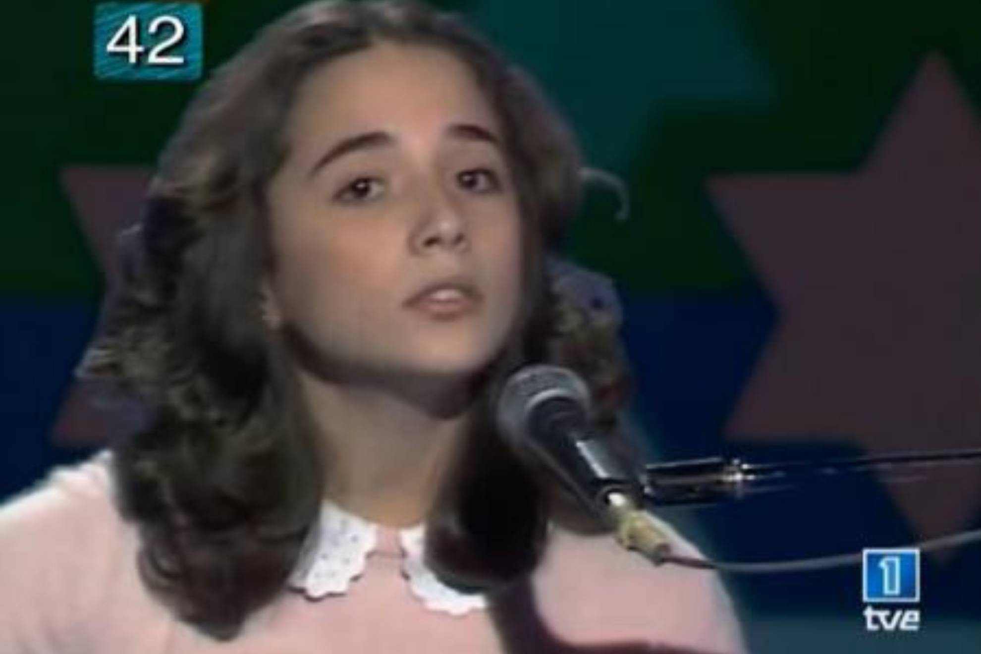 Marta Sánchez, en su paso por televisión con 14 años.