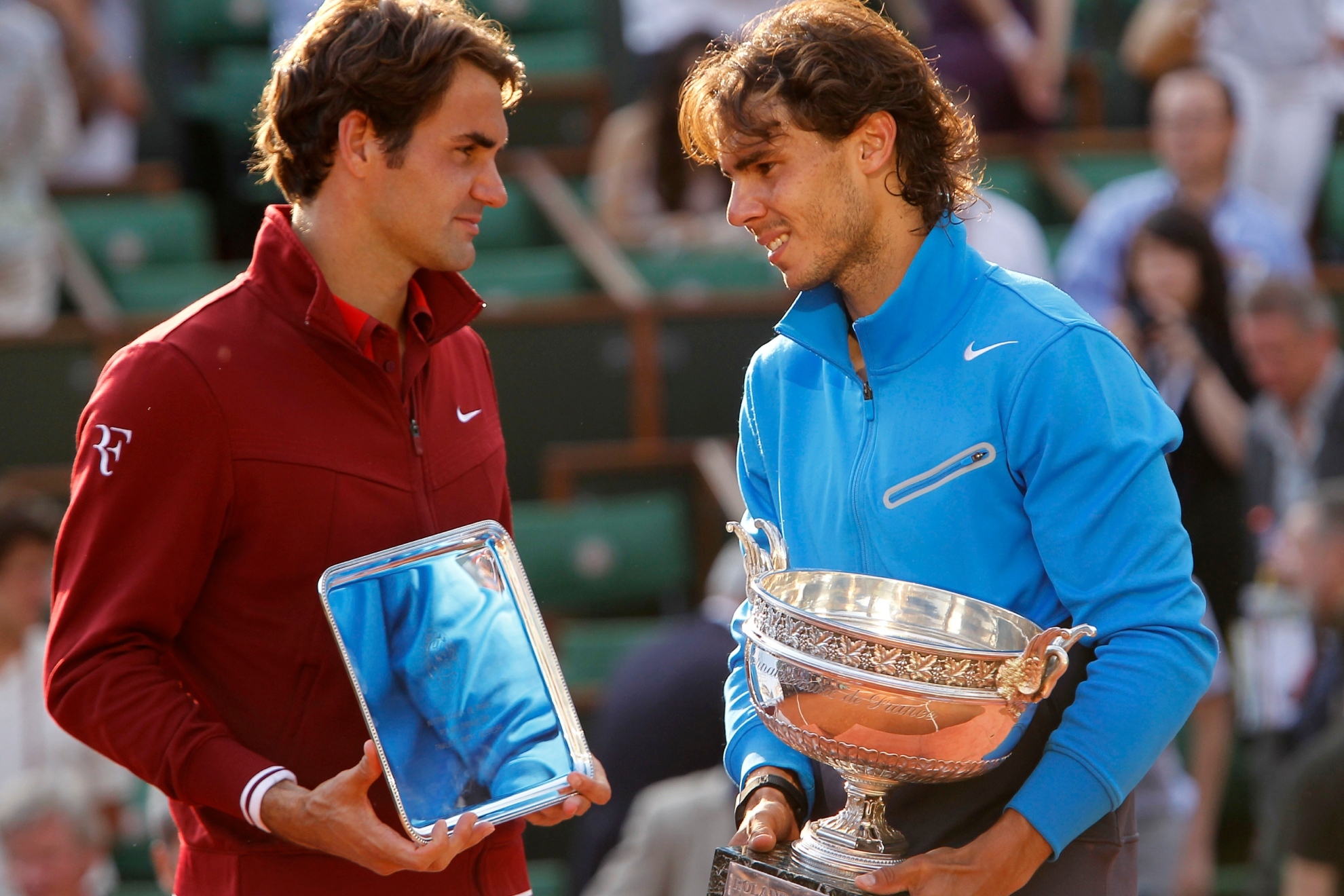 Federer and Nadal, at Roland Garros