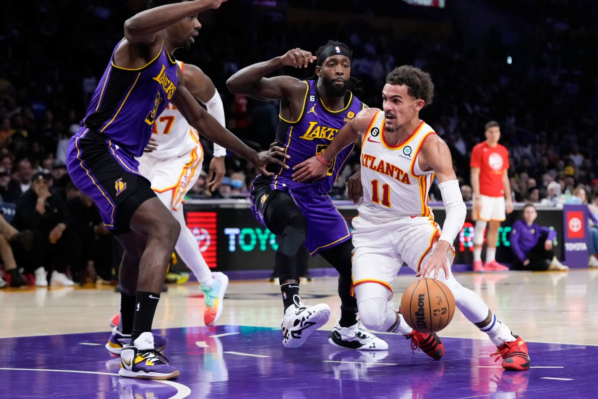 Trae Young facing the Lakers