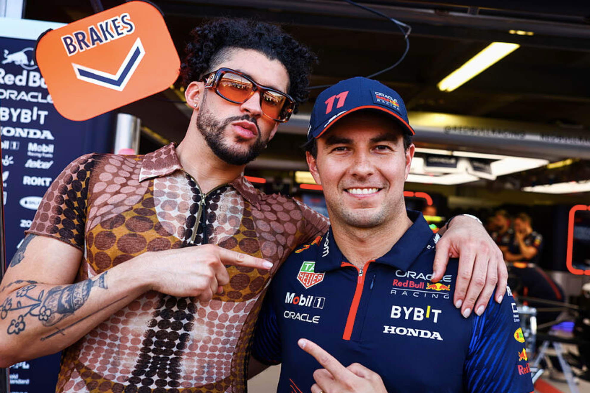 Bad Bunny stole Checo Perez's Red Bull car and this is how the Mexican driver reacted