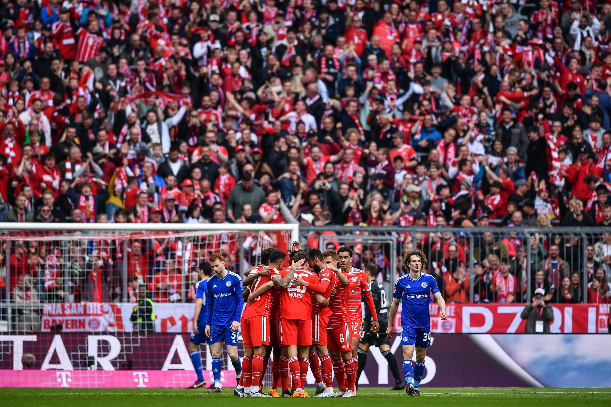 Los jugadores del Bayern celebran un gol en esta Bundesliga.