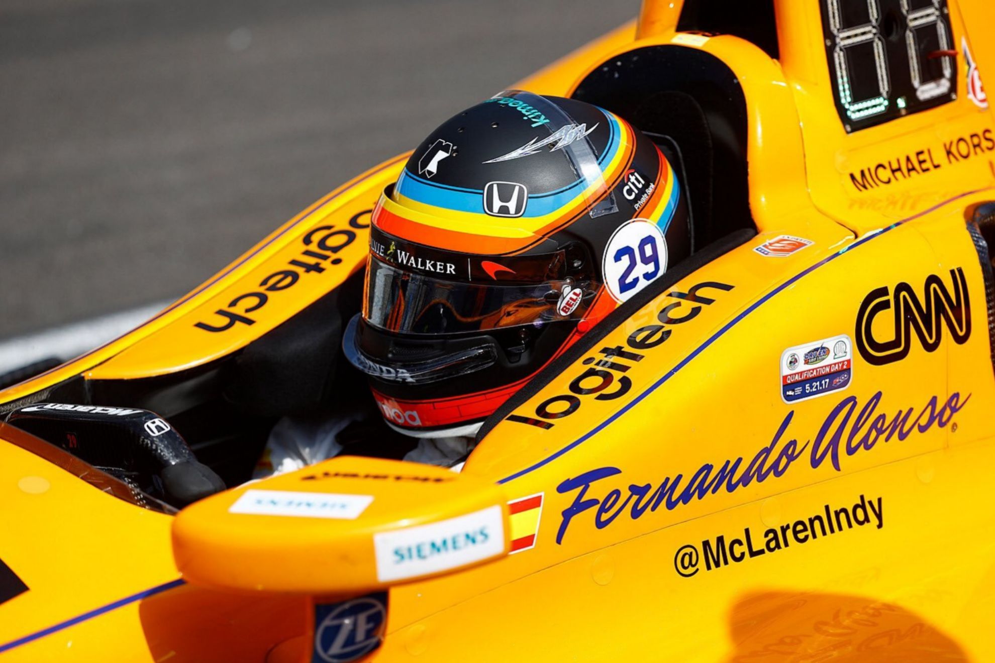El McLaren-Andretti fue el mejor coche de Alonso en sus tres intentonas en Indianápolis.