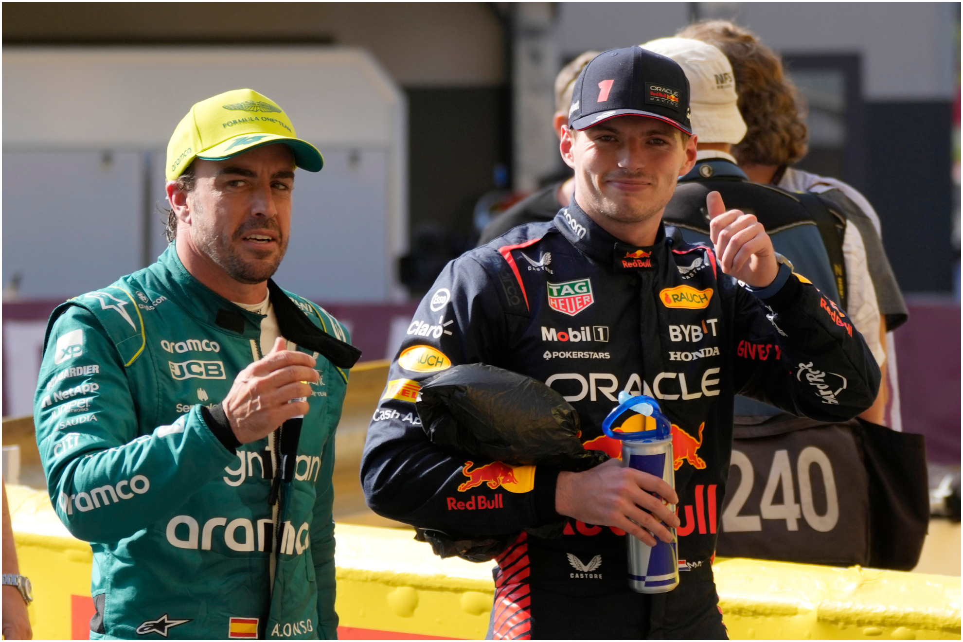 Max y Fernando, tras la Q3 de Mónaco.
