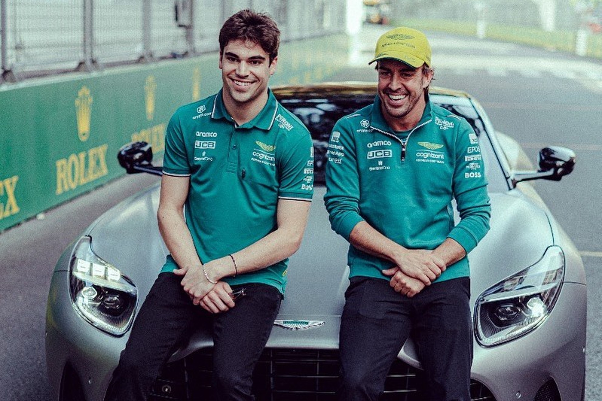 Alonso y Stroll probaron el DB12 en los prolegómenos del Gran Premio de Mónaco.