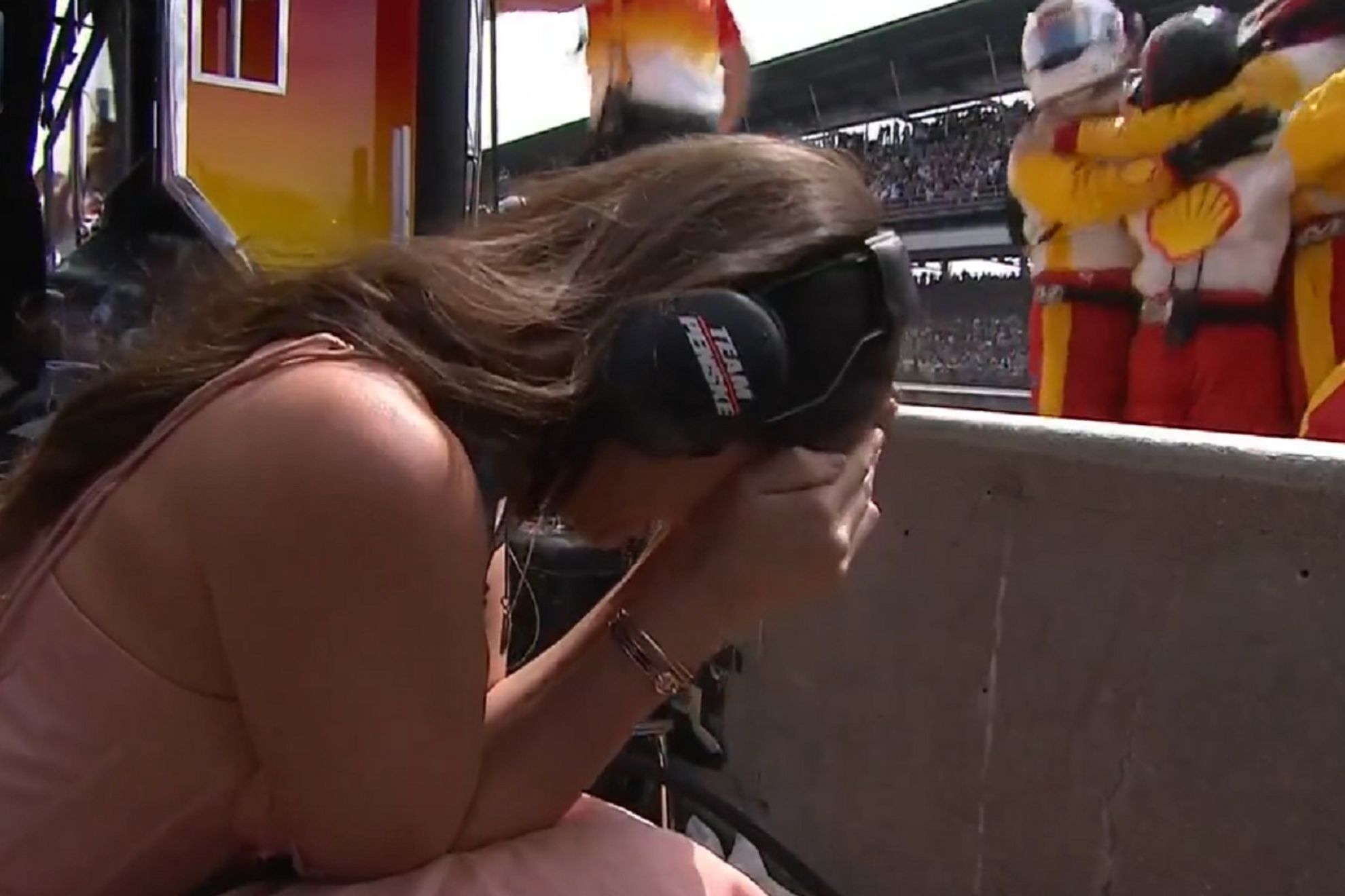 Josef Newgarden's wife goes viral for reaction to his last-gasp Indy 500 win