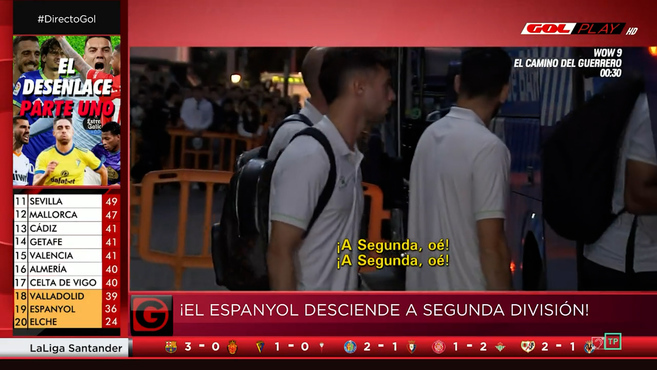 Aficionados del Valencia despiden al Espanyol con gritos de "a Segunda!"
