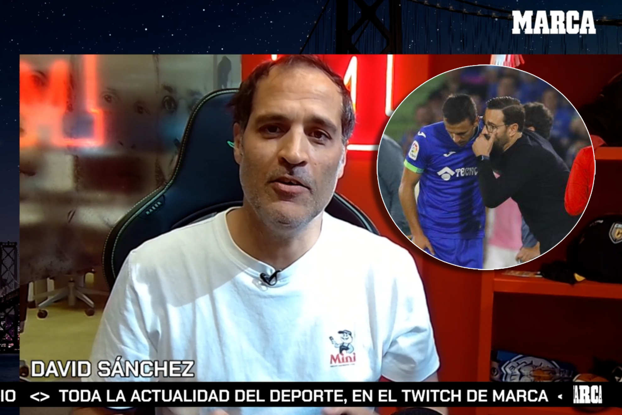 David Sánchez, Twitch en directo: "Mi favorito para descender es el Getafe"