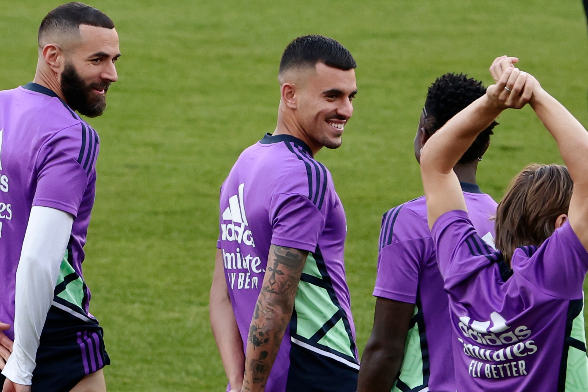 Ceballos, sonriente durante un entrenamiento del Real Madrid.