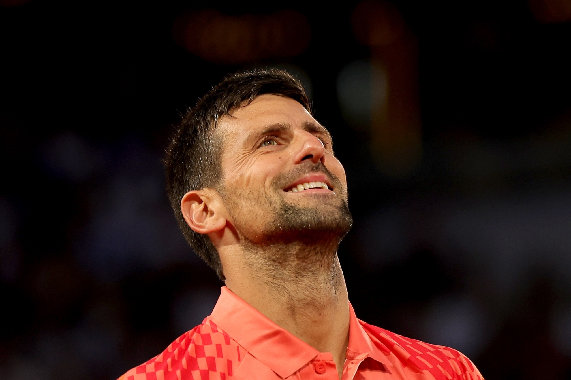 Djokovic se sonríe durante el partido