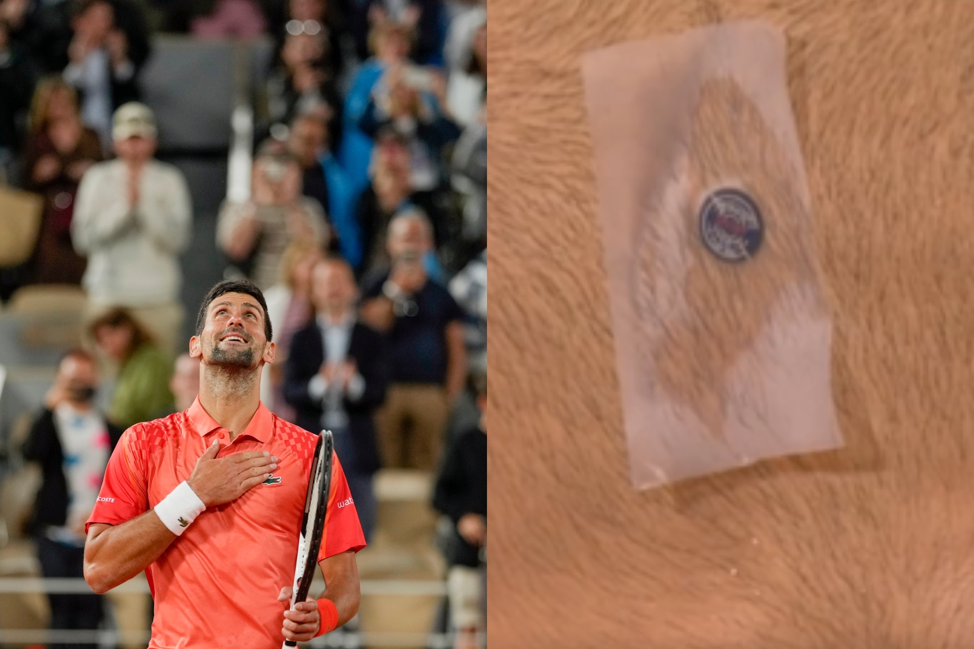 Djokovic and the chip on his chest.