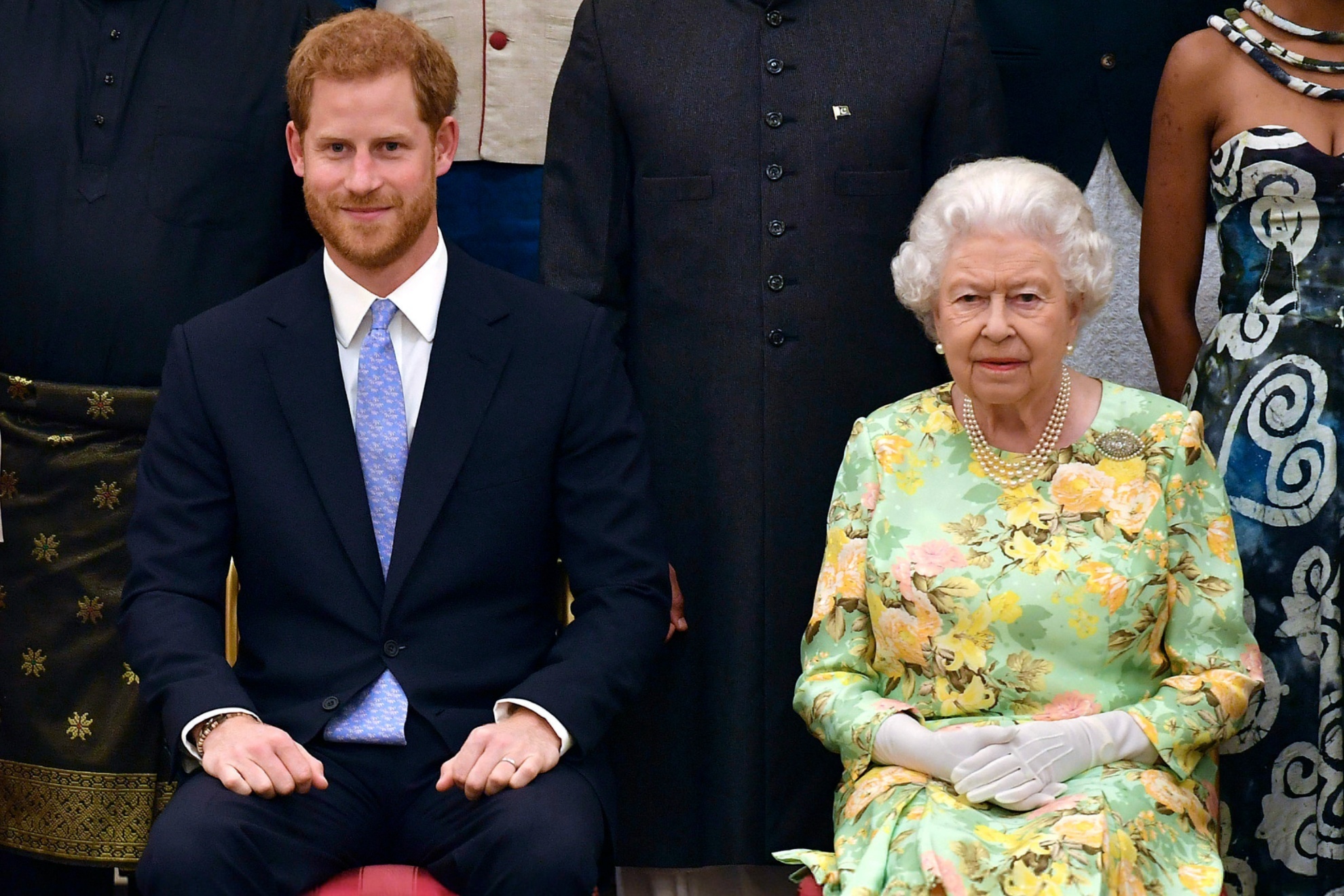 Prince Harry with his grandmother, Queen Elizabeth II.