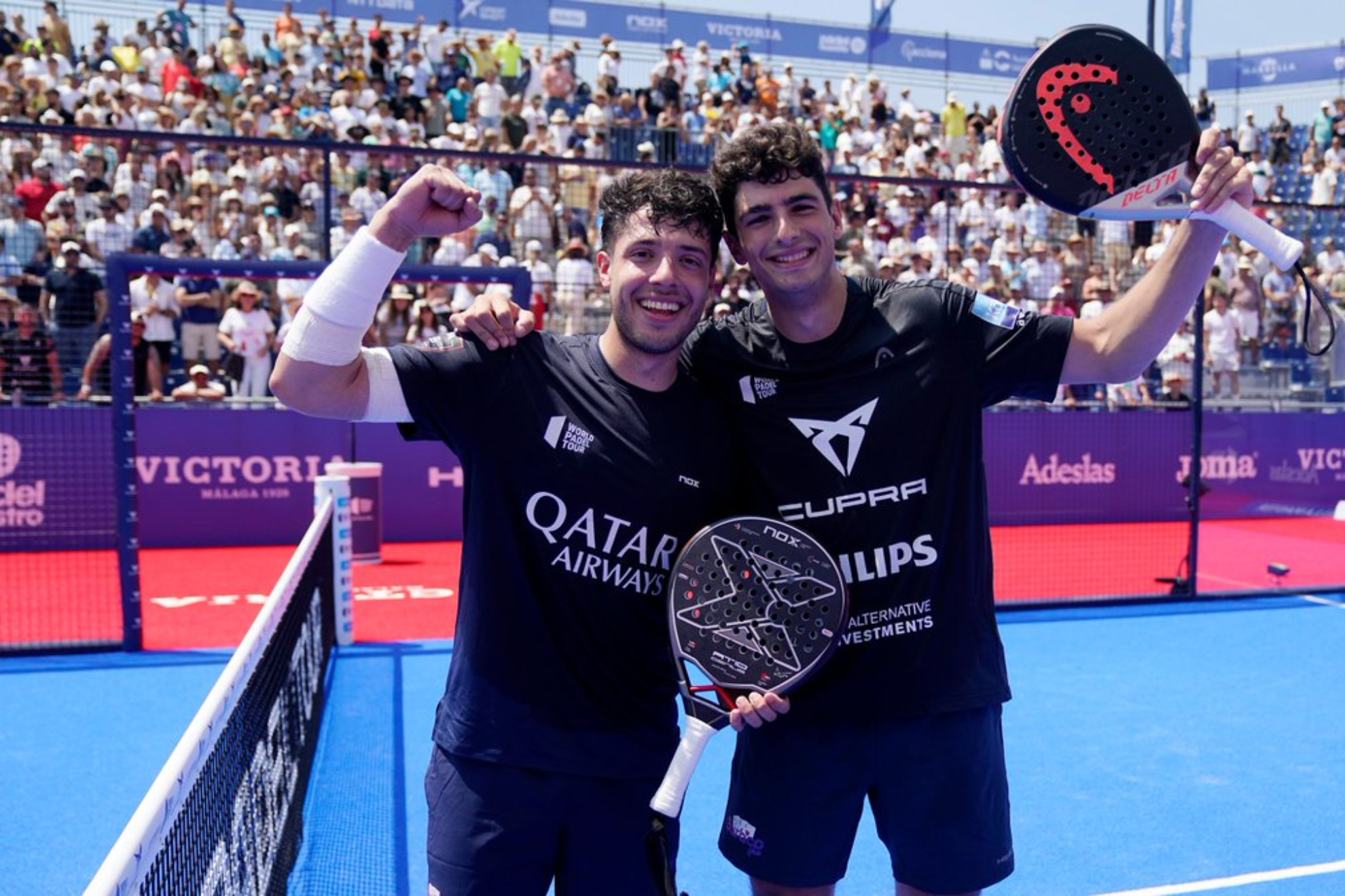Arturo Coello y Agustín Tapia celebran su victoria en el Marbella Master.