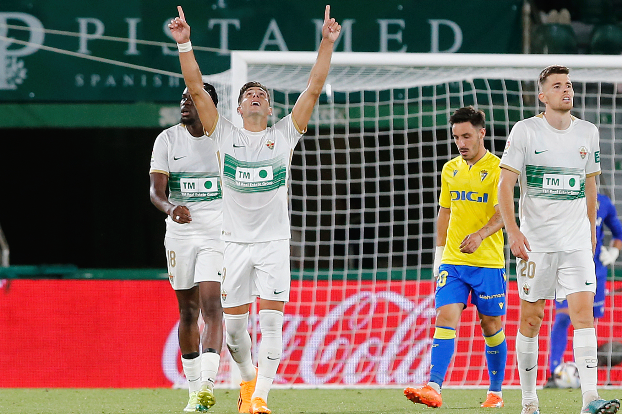 Lucas Boyé, celebra el primer gol del Elche