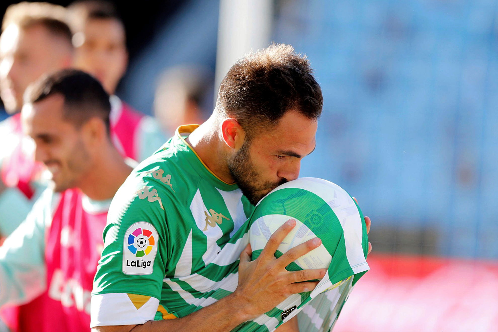 Víctor Ruiz, celebrando su gol al Celta en 2021