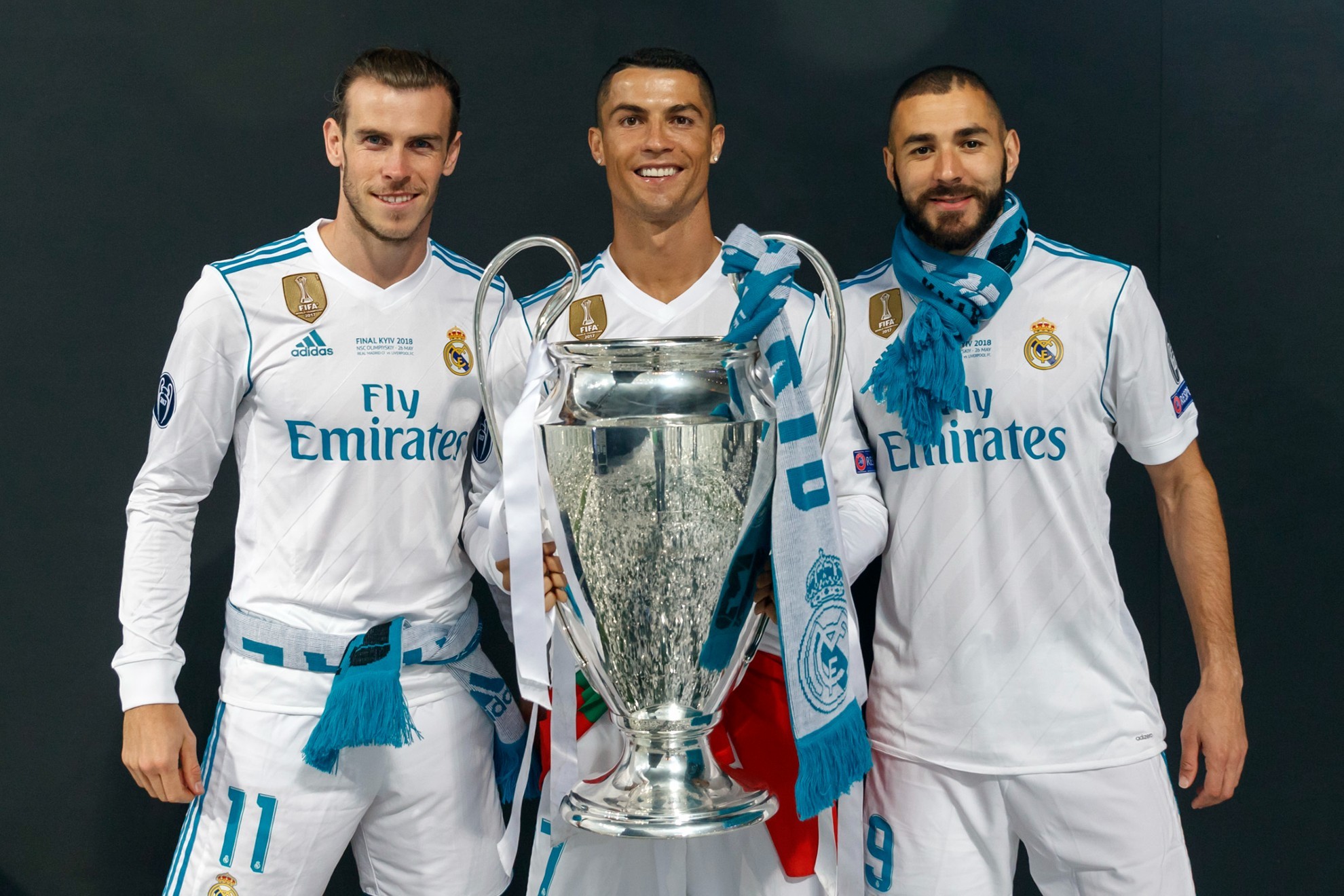 Bale, Cristiano y Benzema posan con su cuarta Champions como jugadores del Real Madrid