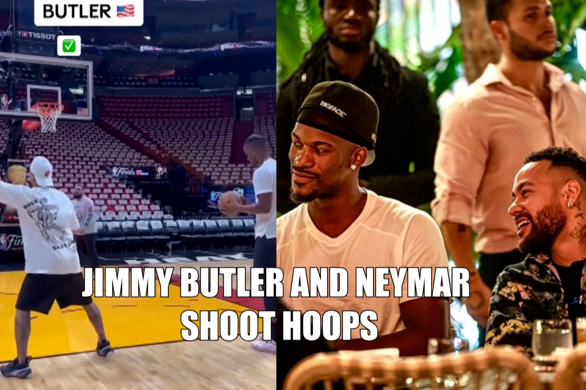 Soccer legend Neymar amazes Miami Heat star Jimmy Butler with basketball skills in free throw contest