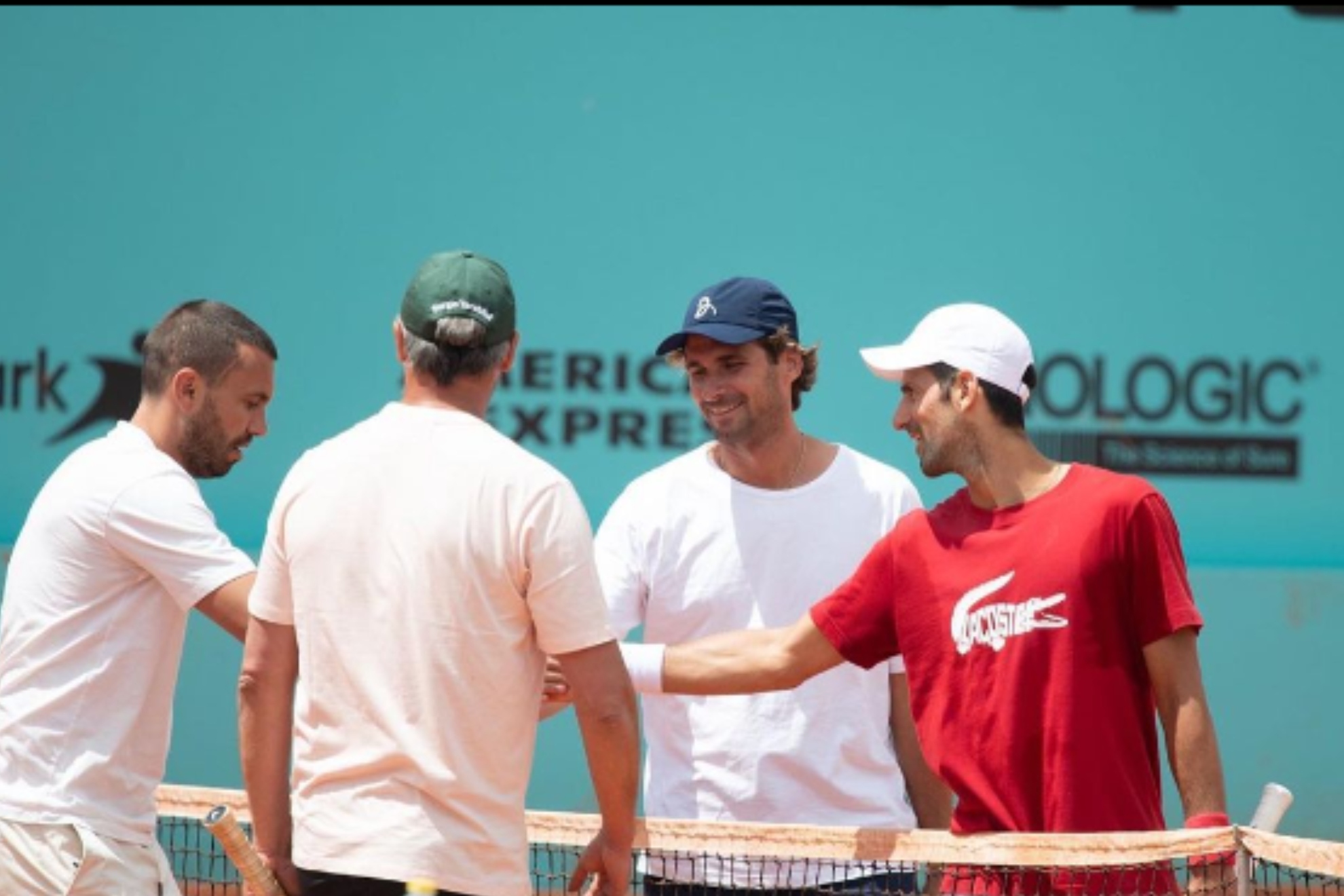 Carlos Gómez, Goran Ivanisevic, Marko Djokovic y Novak Djokovic