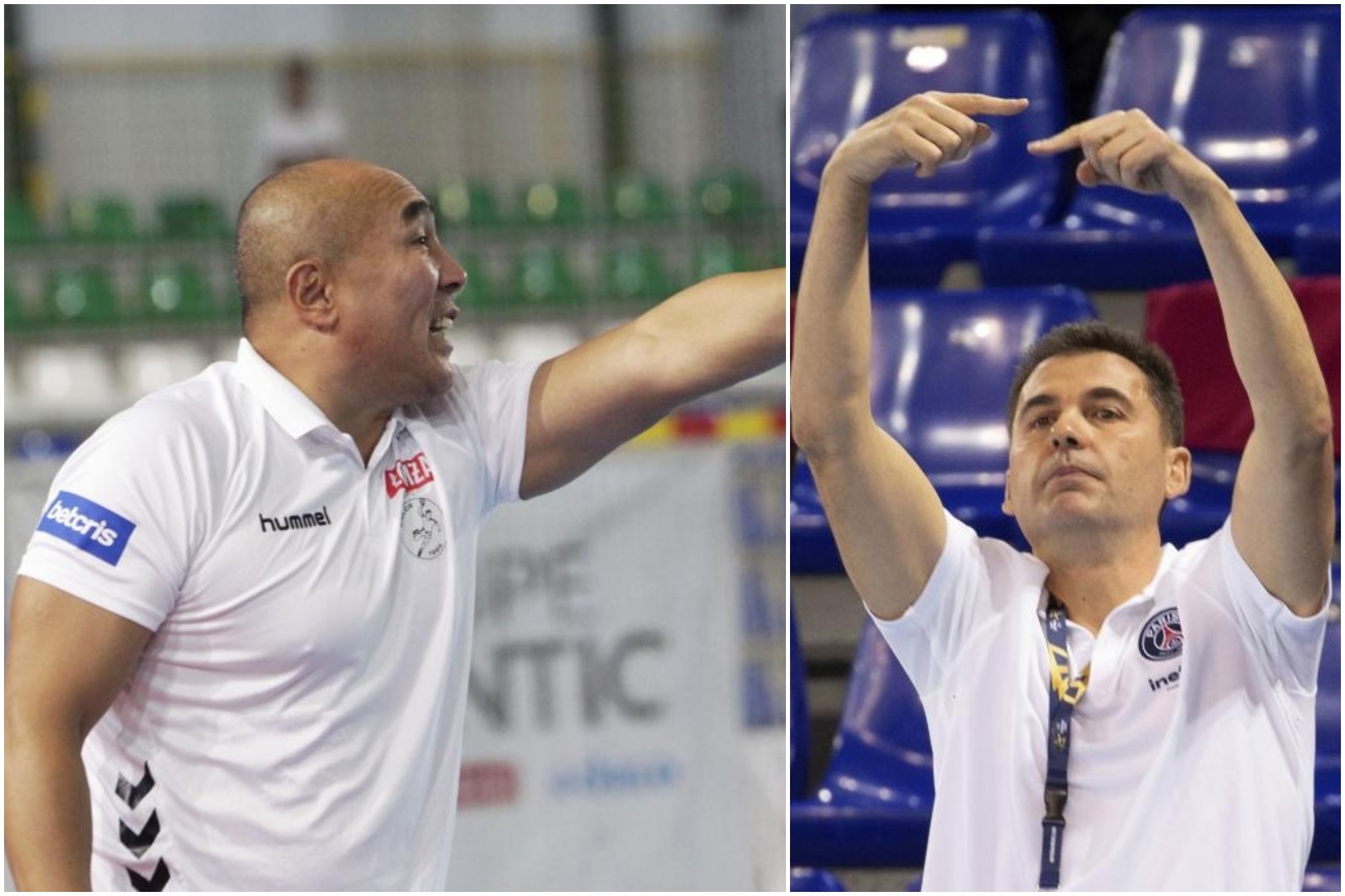 Talant Dujshebaev y Raúl González dirigiendo partidos de sus respectivos equipos /