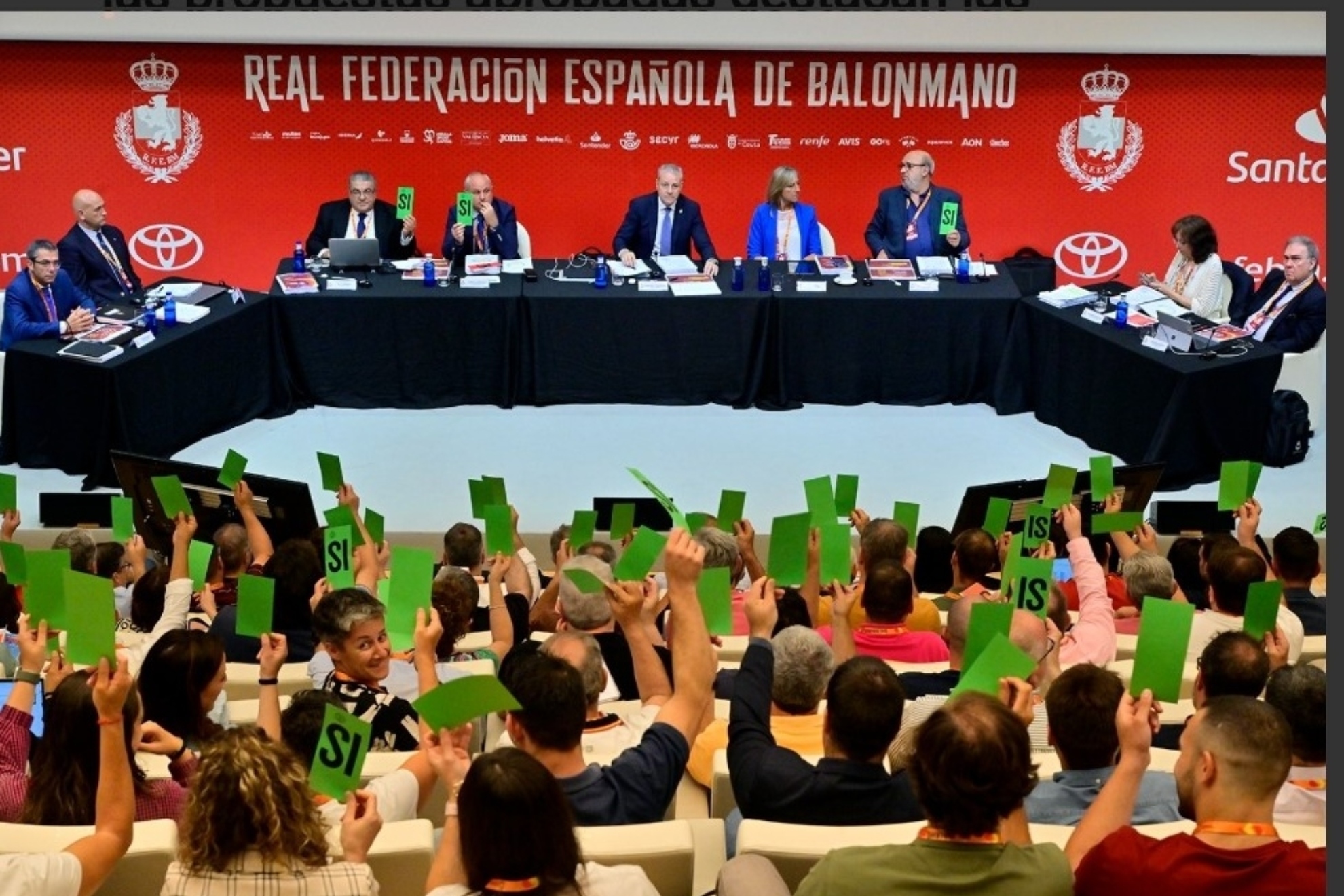 Imagen de una votación durante la Asamblea de la RFEBM