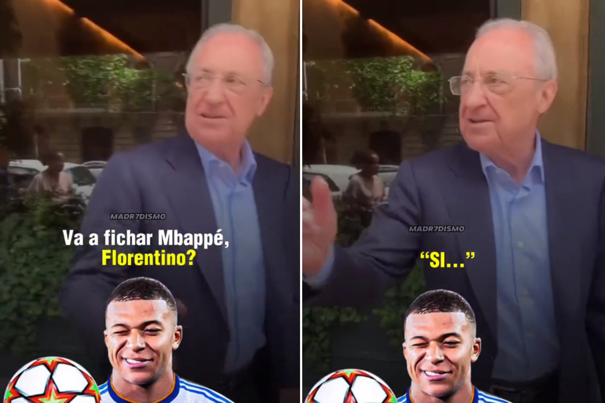 La respuesta de Florentino a un aficionado que le pregunta si va a fichar a Mbappé: "Sí, pero..."