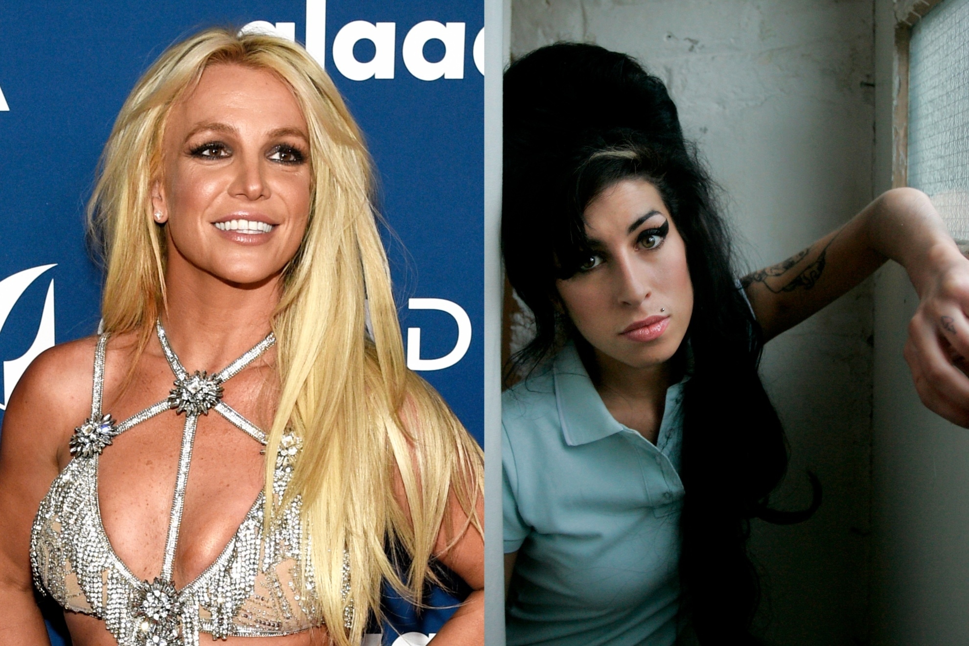 Mashup image of Britney Spears and Amy Winehouse