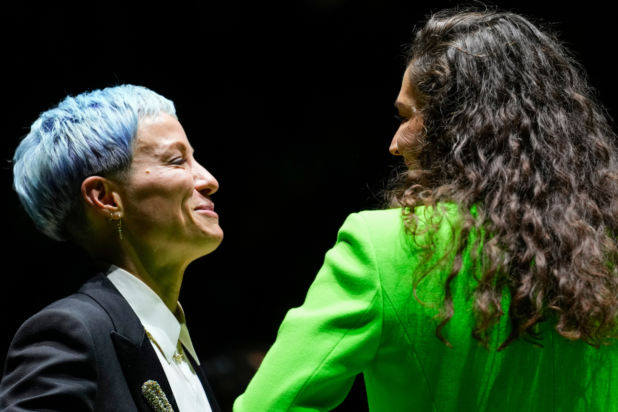 Rapinoe and Bird at Seattle's Climate Pledge Arena.