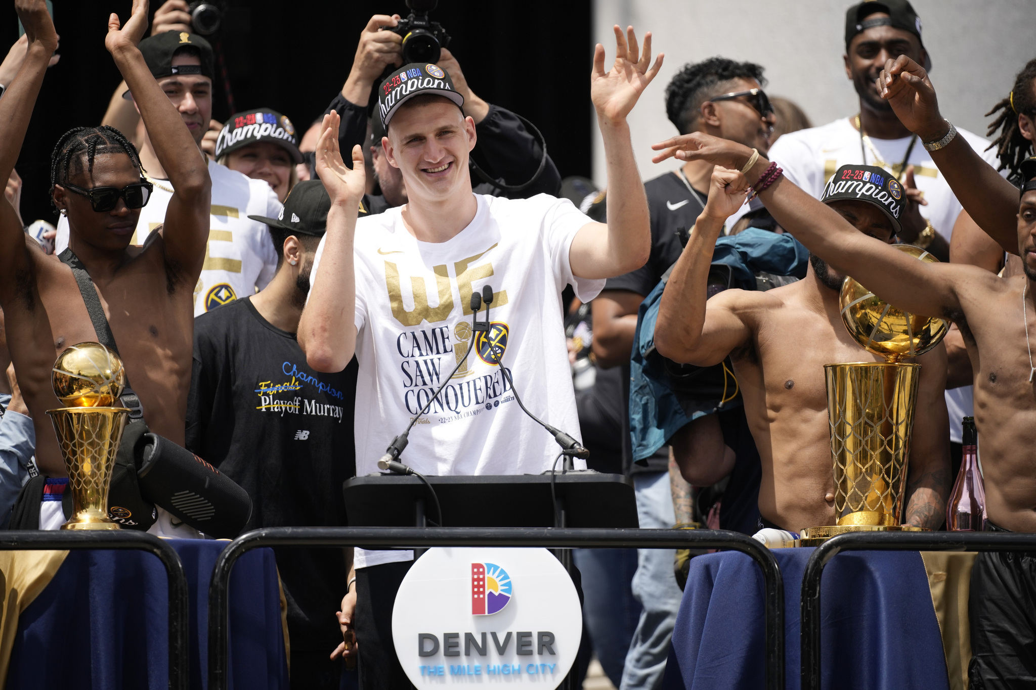 Nikola Jokic no longer wants to leave Denver as he drops F-bombs at Nuggets parade