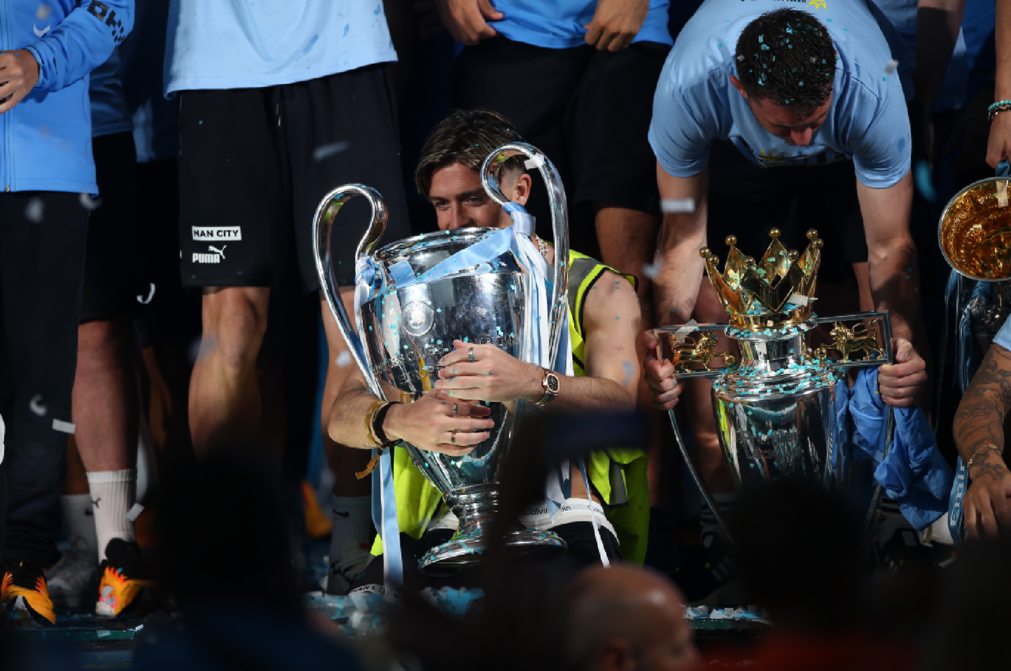Jack Grealish posa con la Champions League ganada esta temporada.