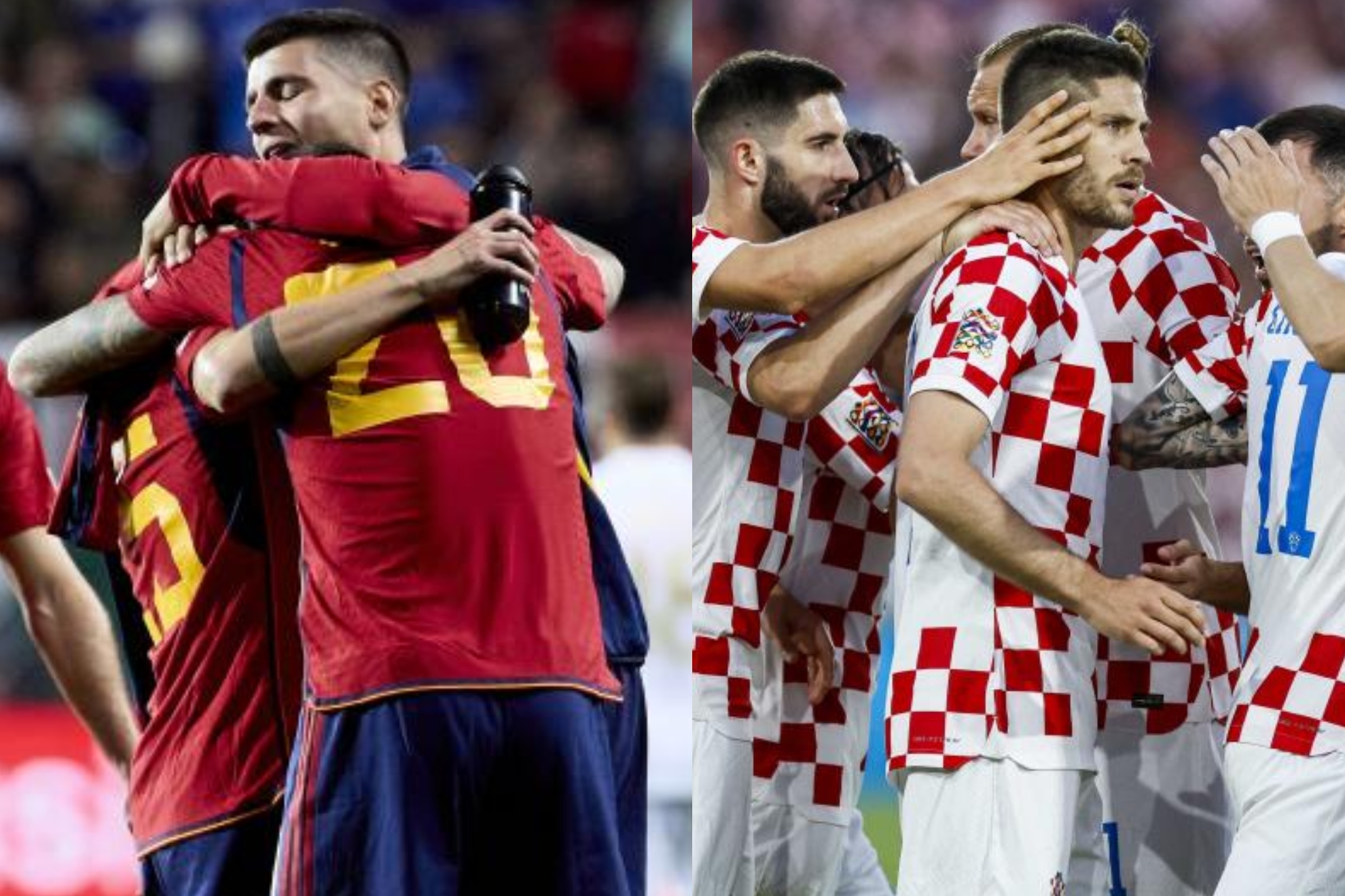 Un montaje con una imagen de la selección de España y otra de Croacia, que disputarán la final de la Liga de las Naciones.