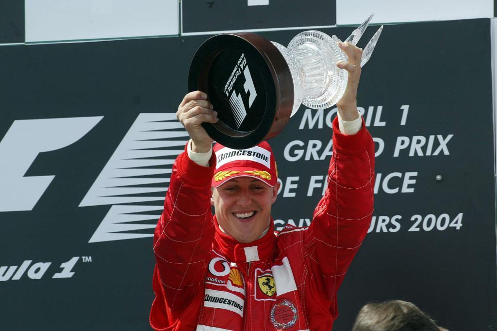 Michael Schumacher, en uno de sus podios.