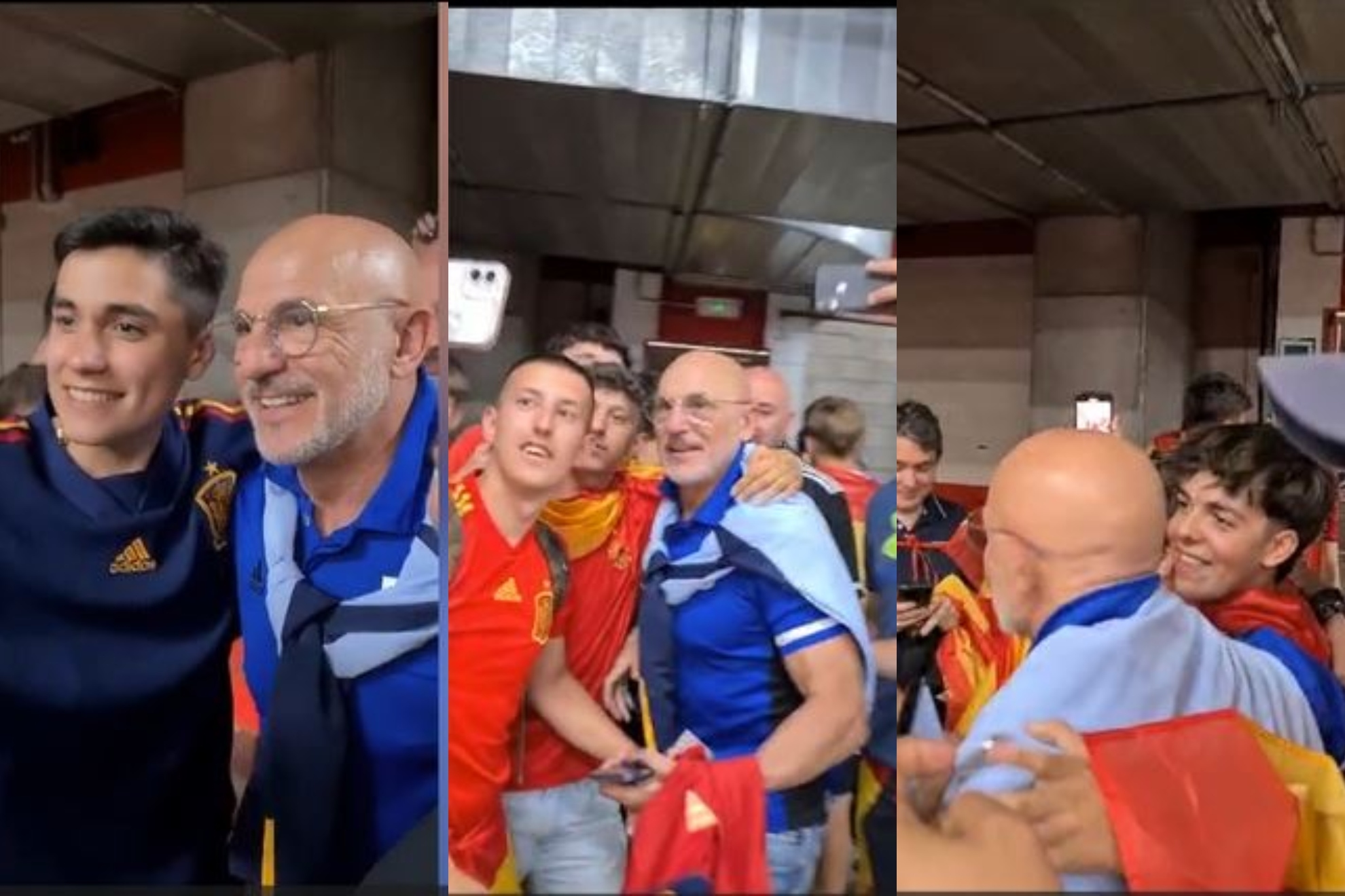 El baño de masas de Luis de la Fuente tras la fiesta: "Animad a España siempre"
