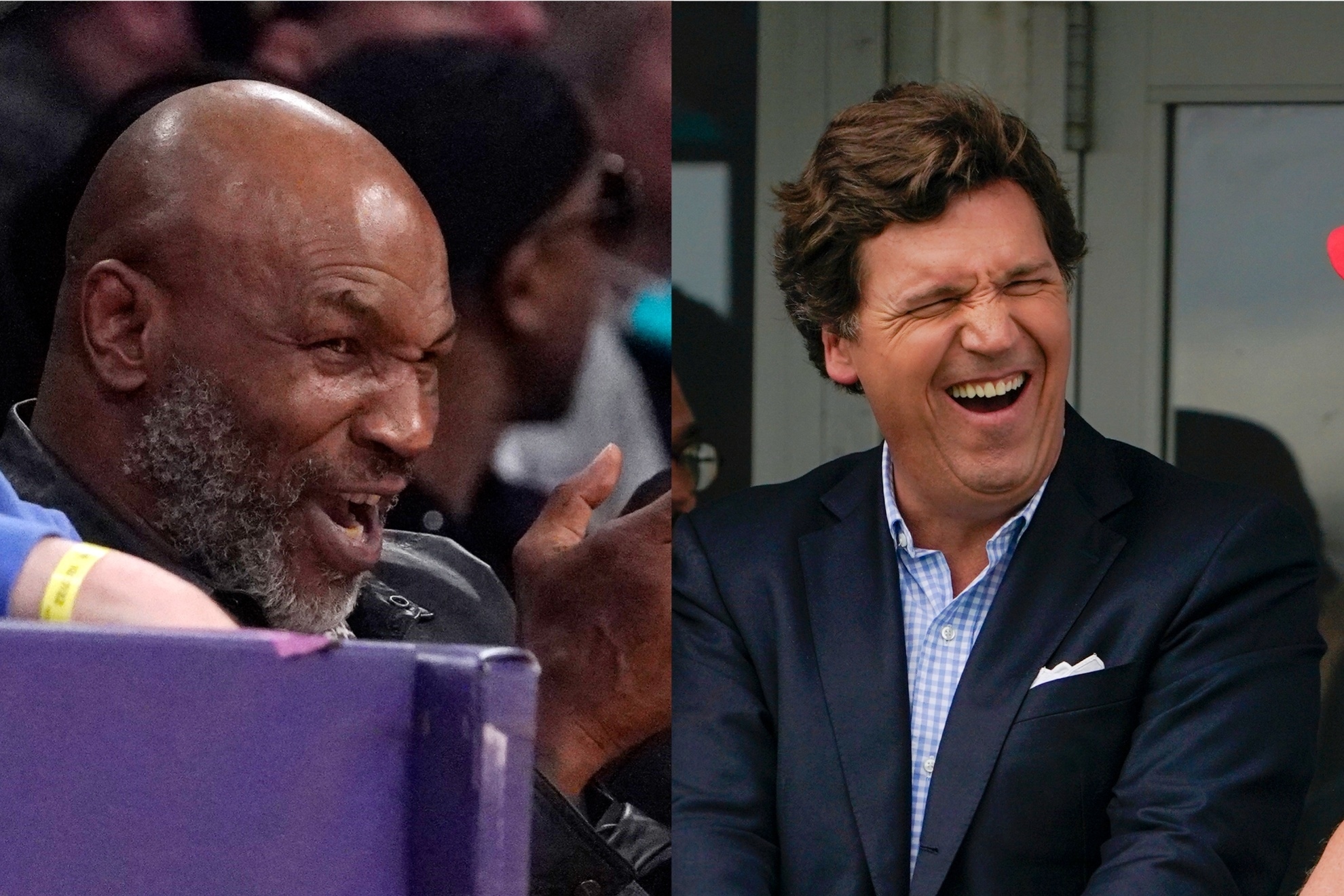 Mashup image of Mike Tyson and Tucker Carlson