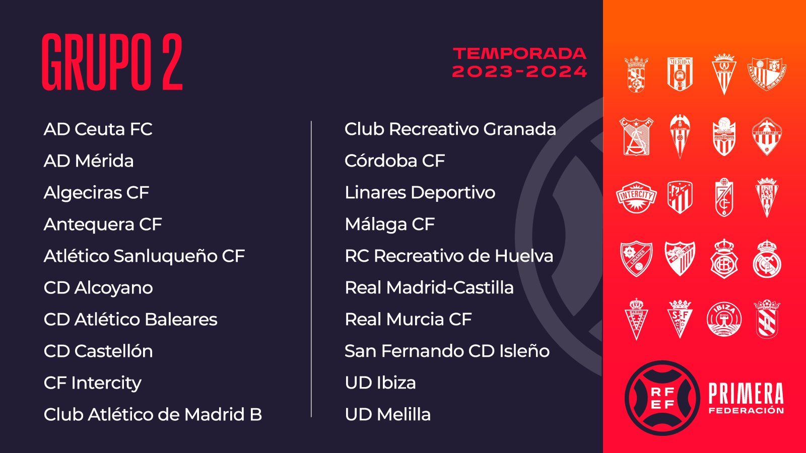 Clasificación primera real federación española de fútbol grupo 2