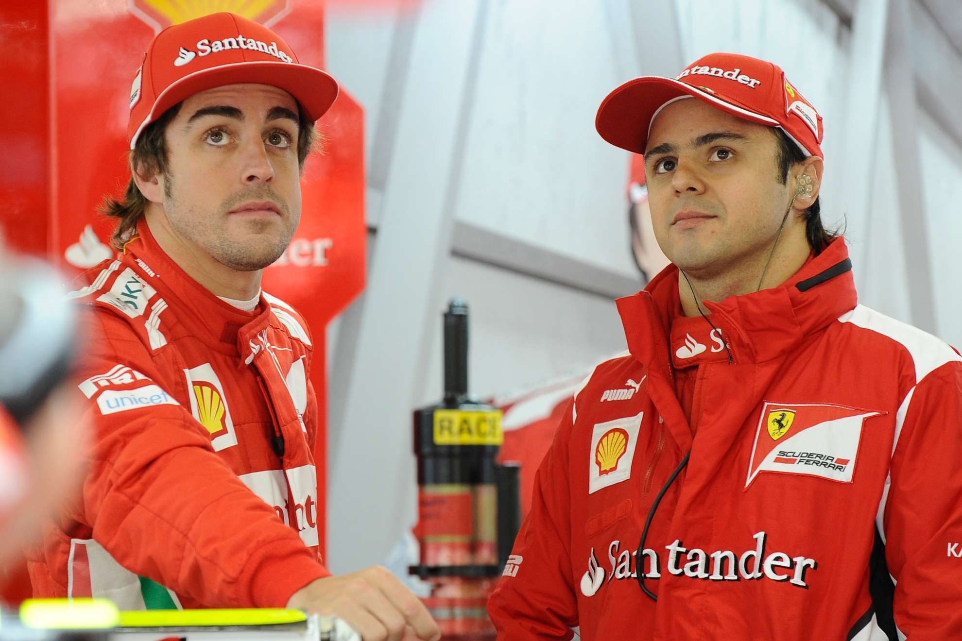 Alonso y Massa, cuando eran compañeros en Ferrari.
