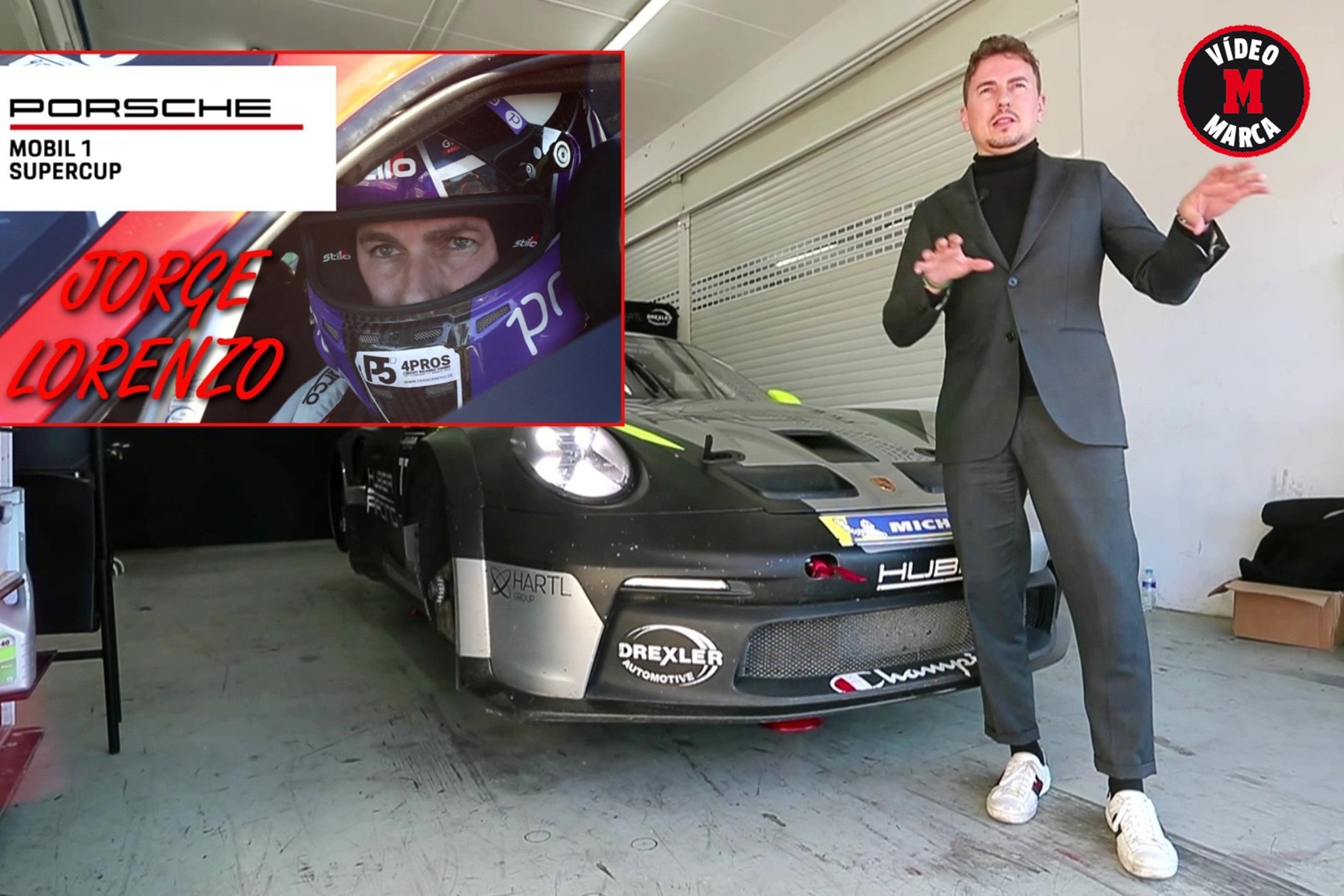 Lorenzo explica cómo es pilotar con un volante en la Porsche Supercup