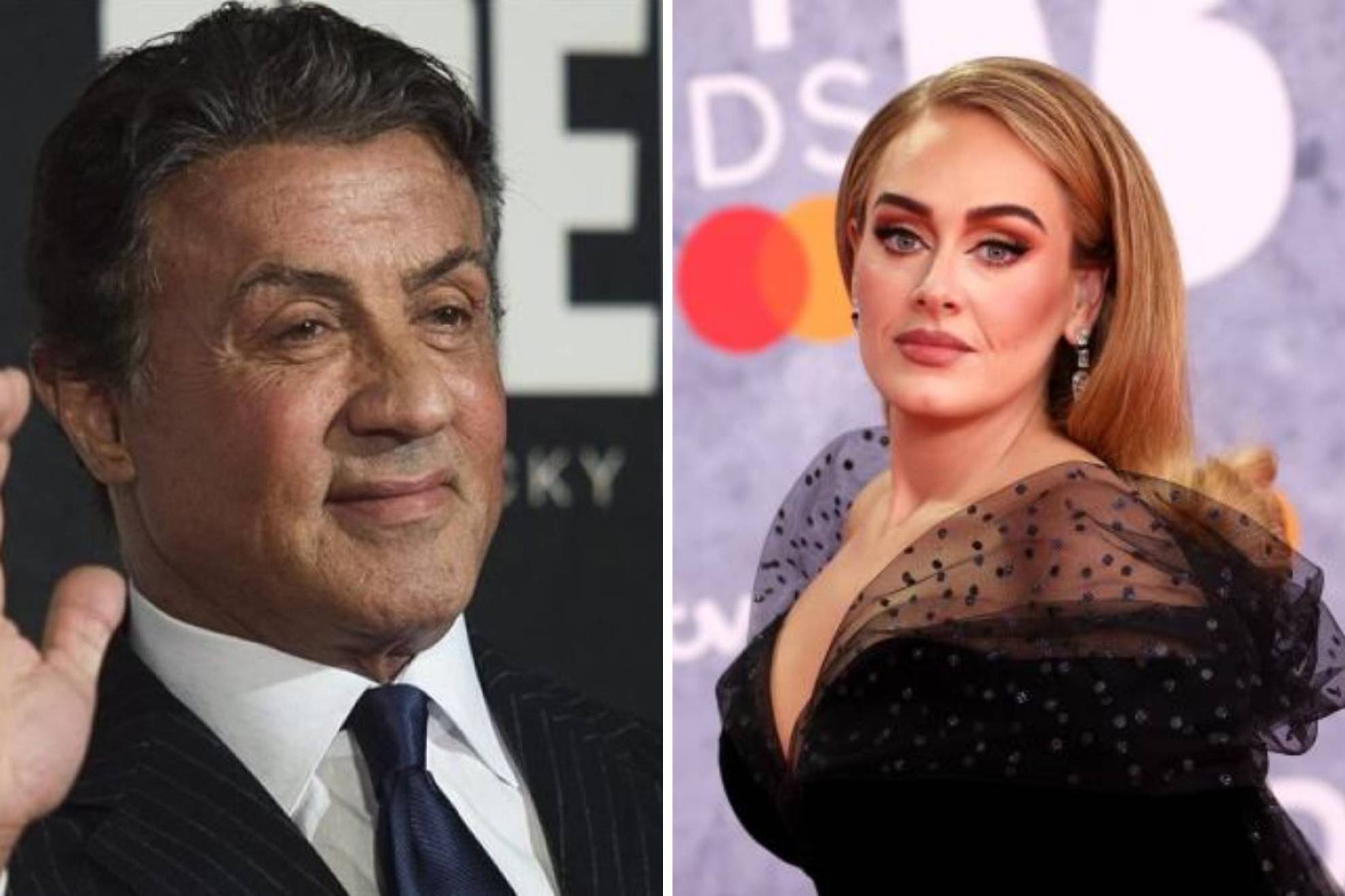Adele y Sylvester Stallone.
