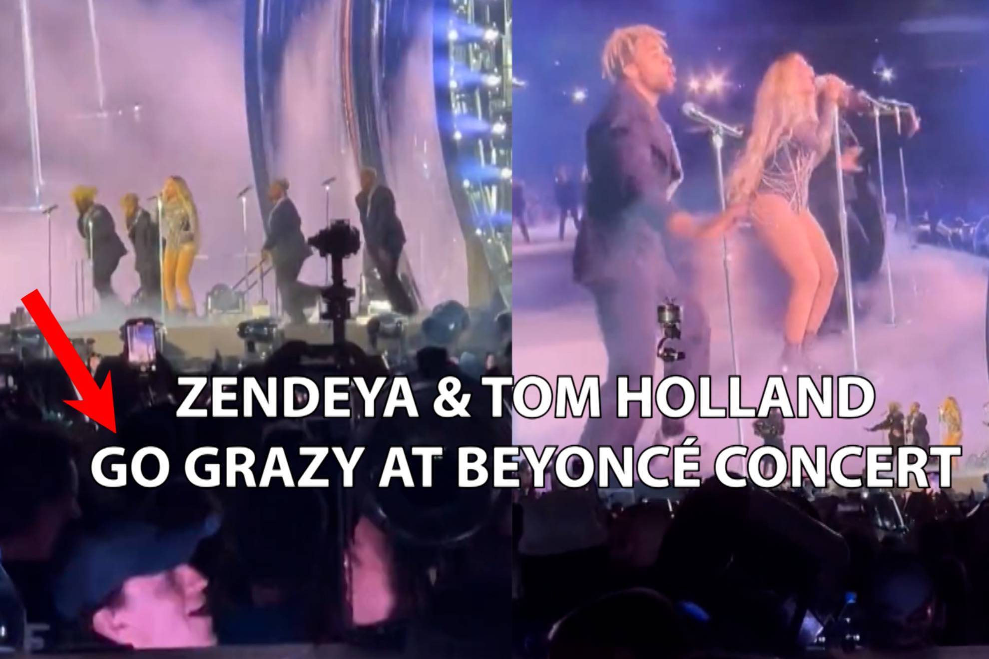 Tom Holland and Zendeya spotted singing and dancing together at Beyonc concert