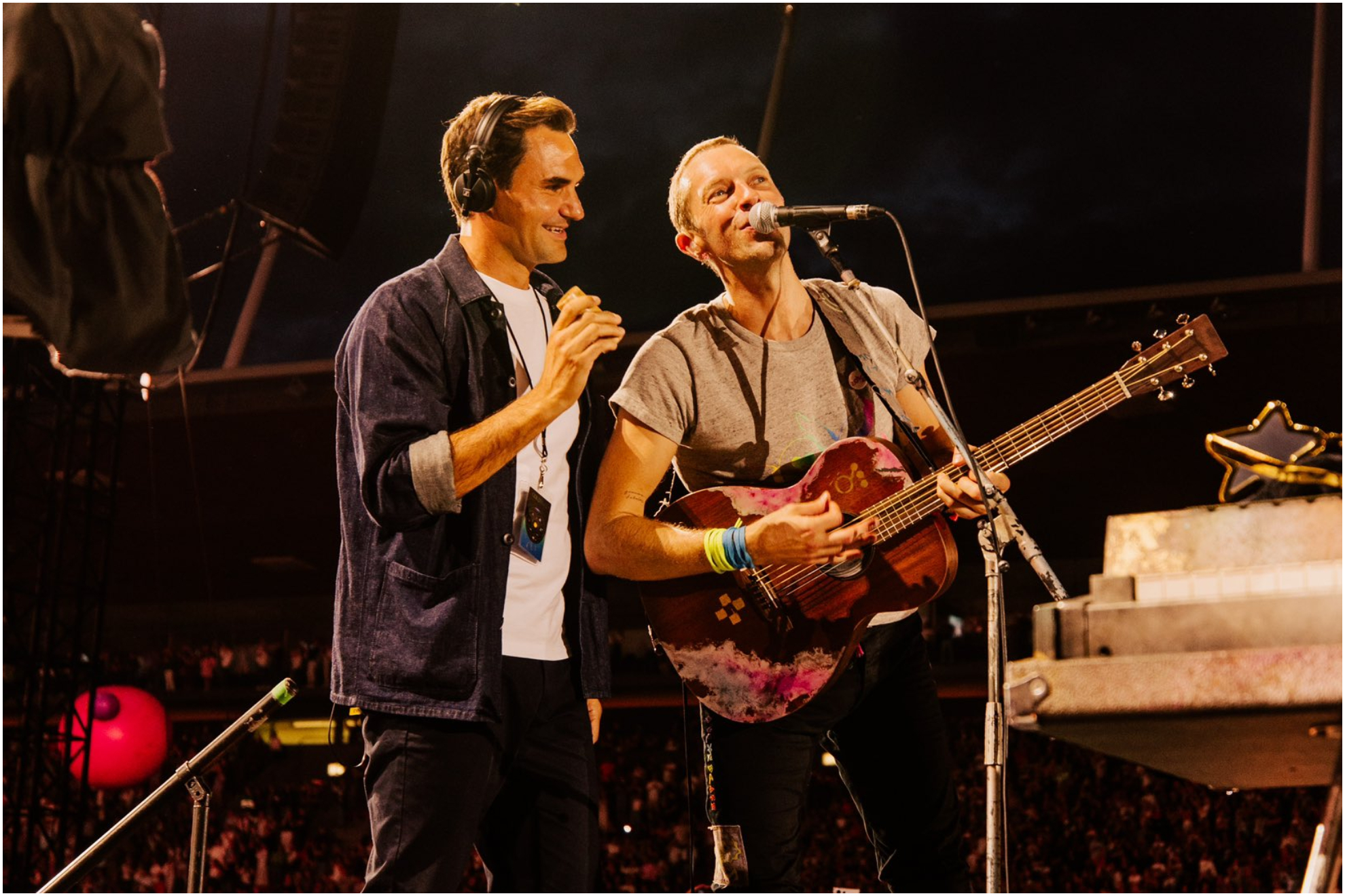Roger Federer with Coldplay