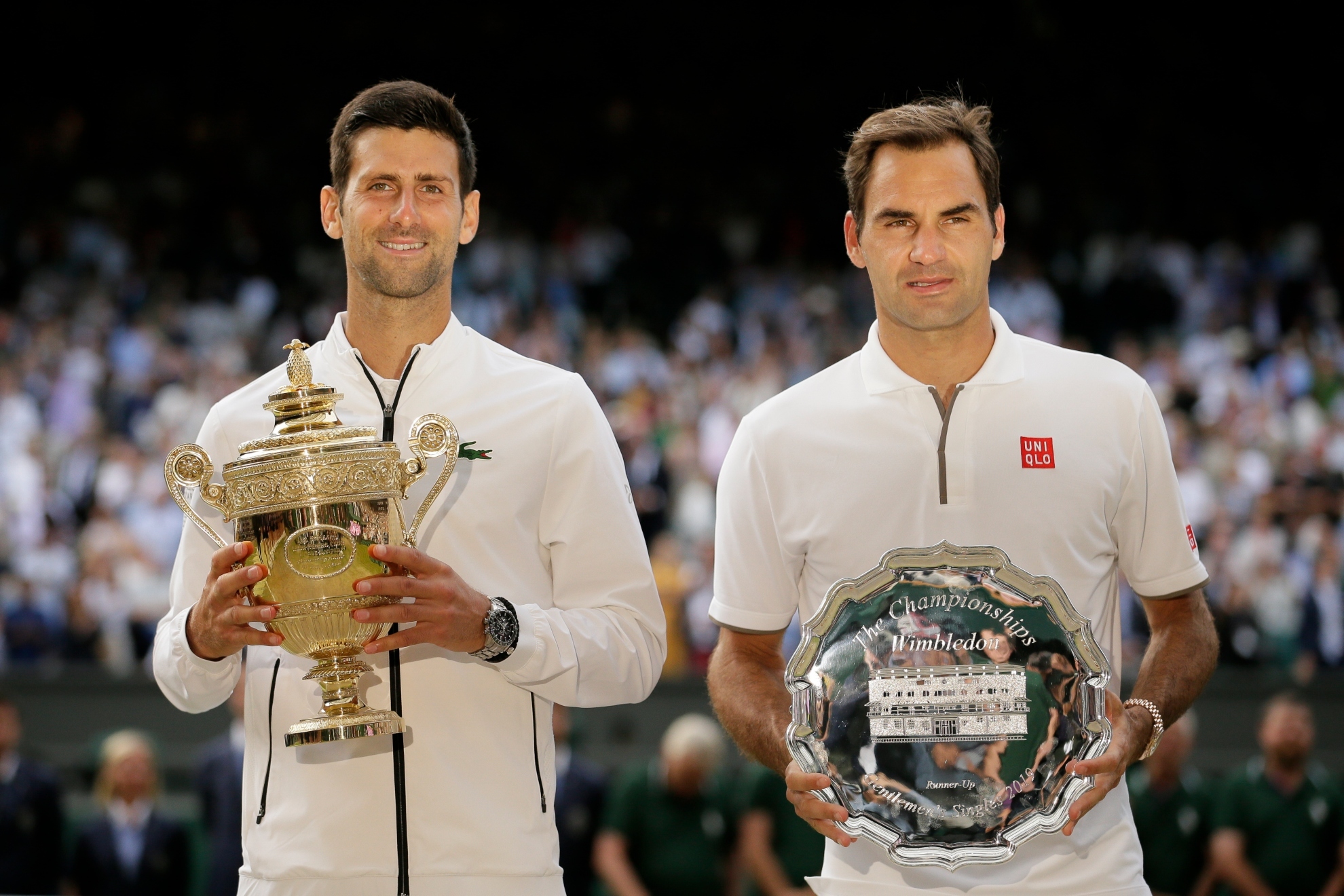 Novak Djokovic beat Roger Federer at the 2014, 2015, and 2019 Wimbledon finals.