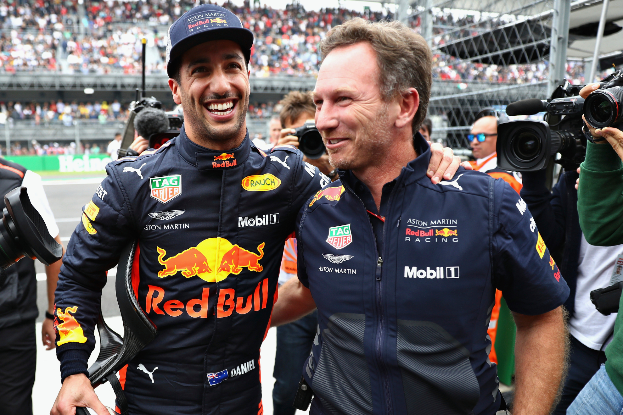 Ricciardo y Horner, en su etapa en Red Bull.
