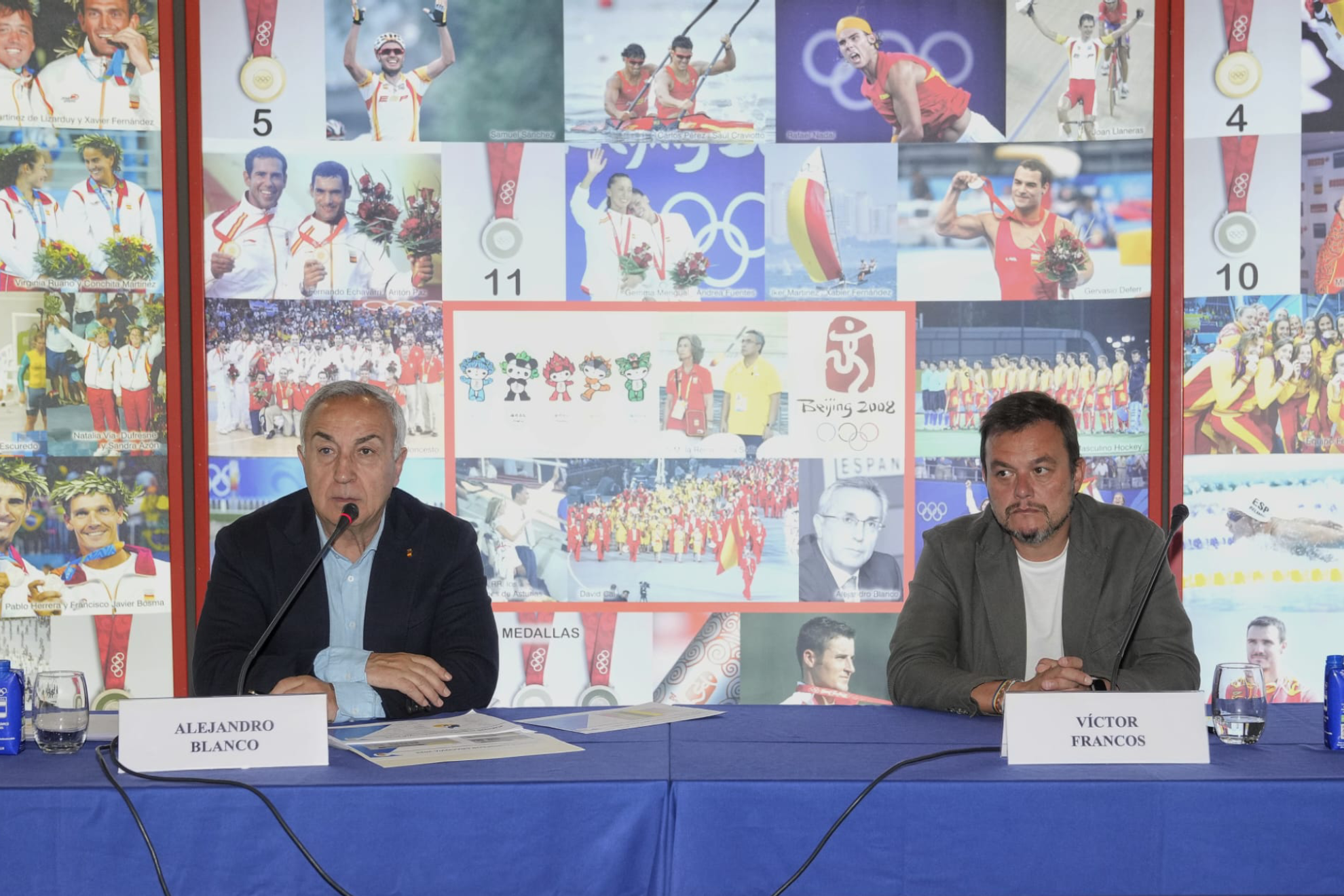 El presidente del COE, Alejandro Blanco, junto al Secretario de Estado del deporte, Víctor Francos