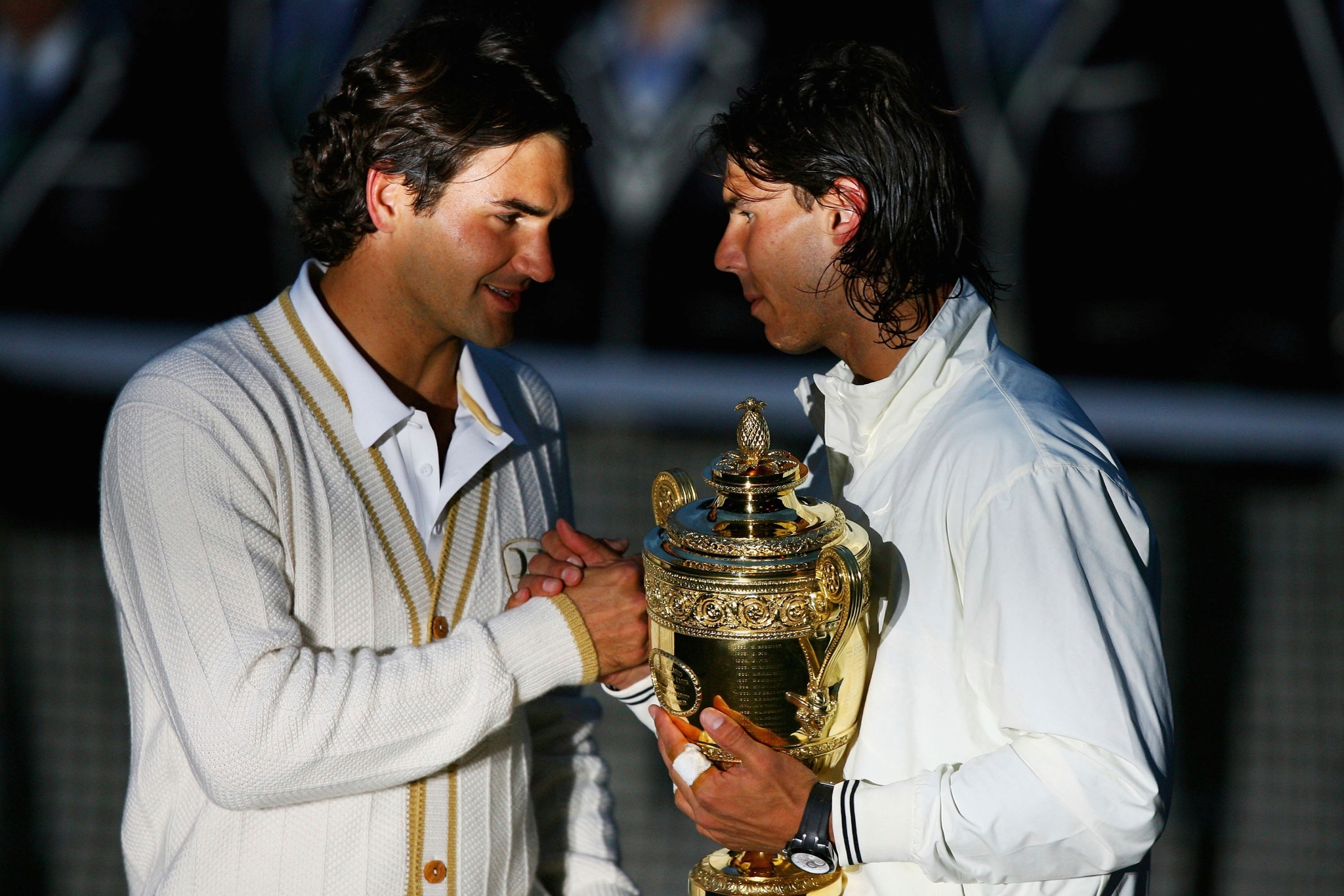 Federer y Nadal, en la entrega de trofeos
